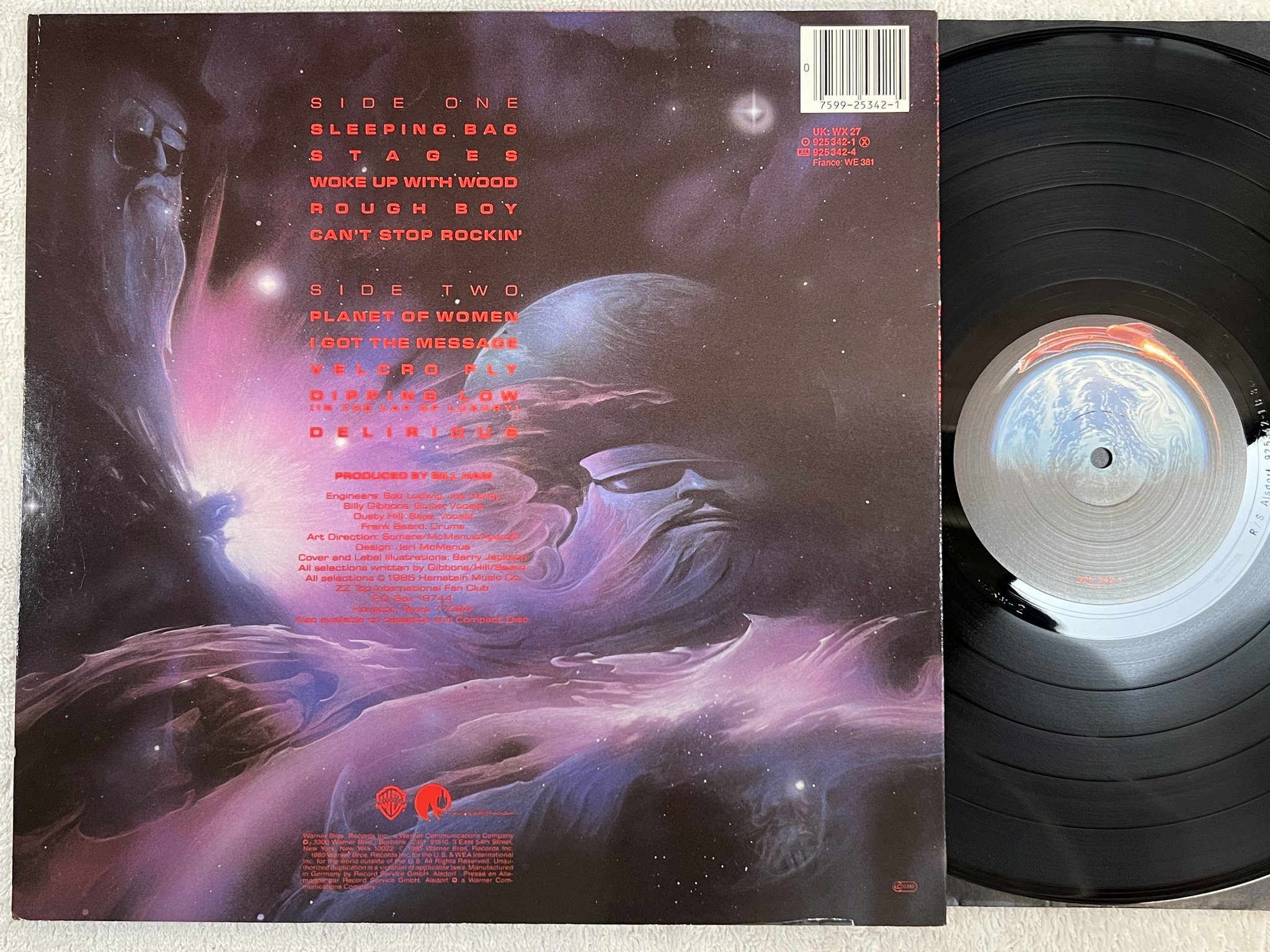 Omslagsbild för skivan ZZ TOP afterburner LP -85 Ger WARNER 925342-1