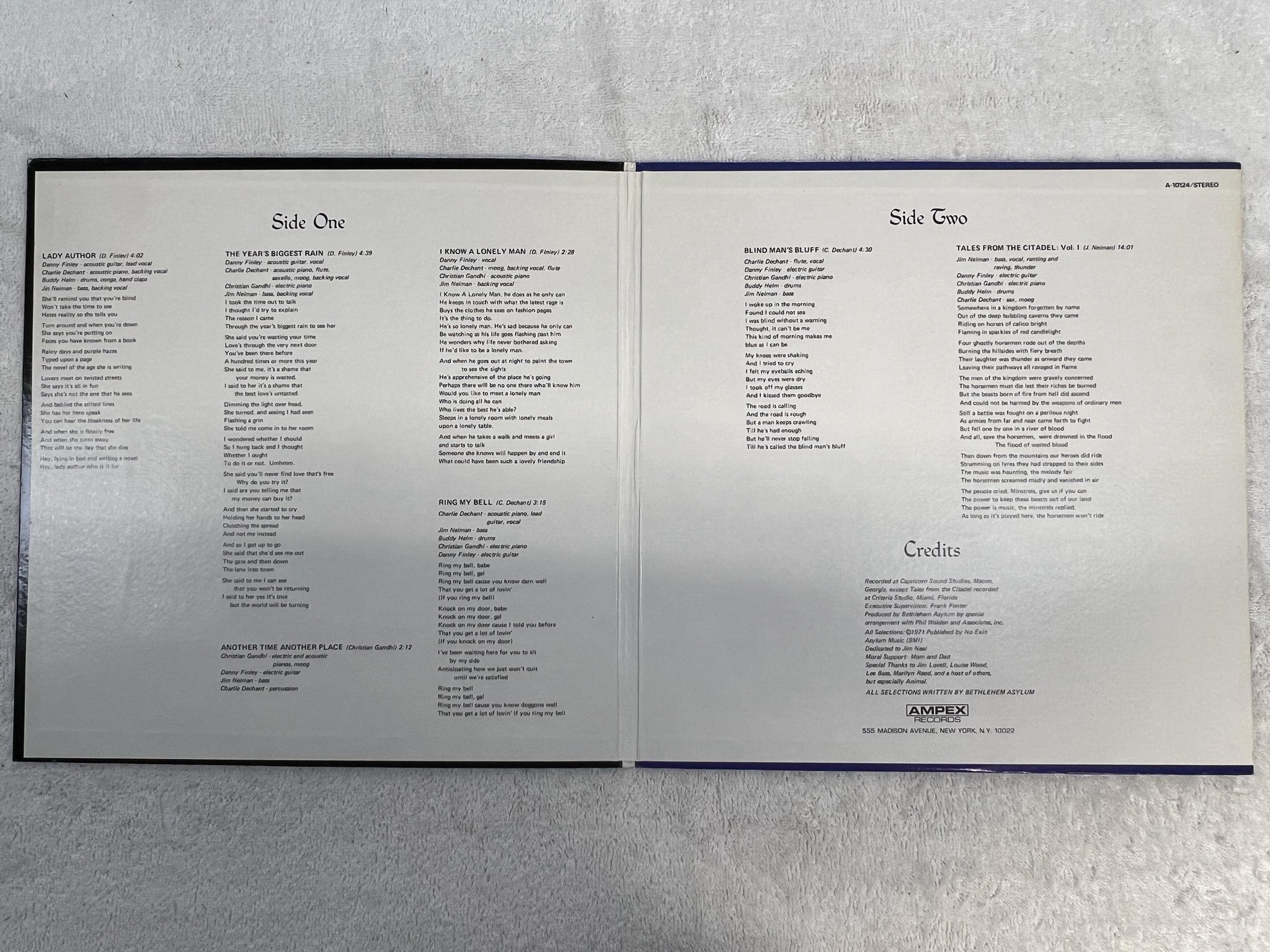 Omslagsbild för skivan BETHLEHEM ASYLUM s/t LP US AMPEX 10124