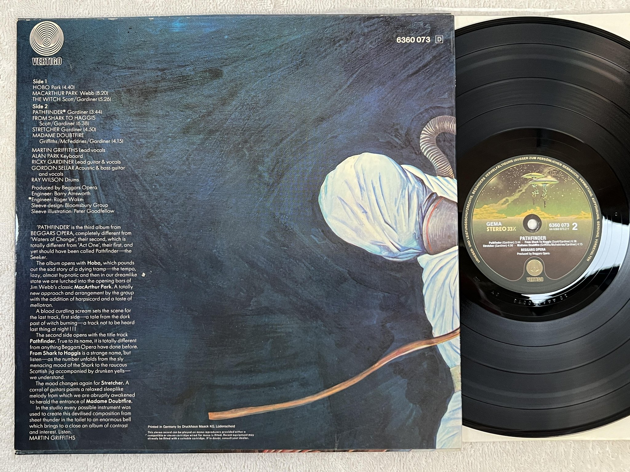 Omslagsbild för skivan BEGGARS OPERA Pathfinder LP re Ger VERTIGO 6360 073 *** POSTER ***