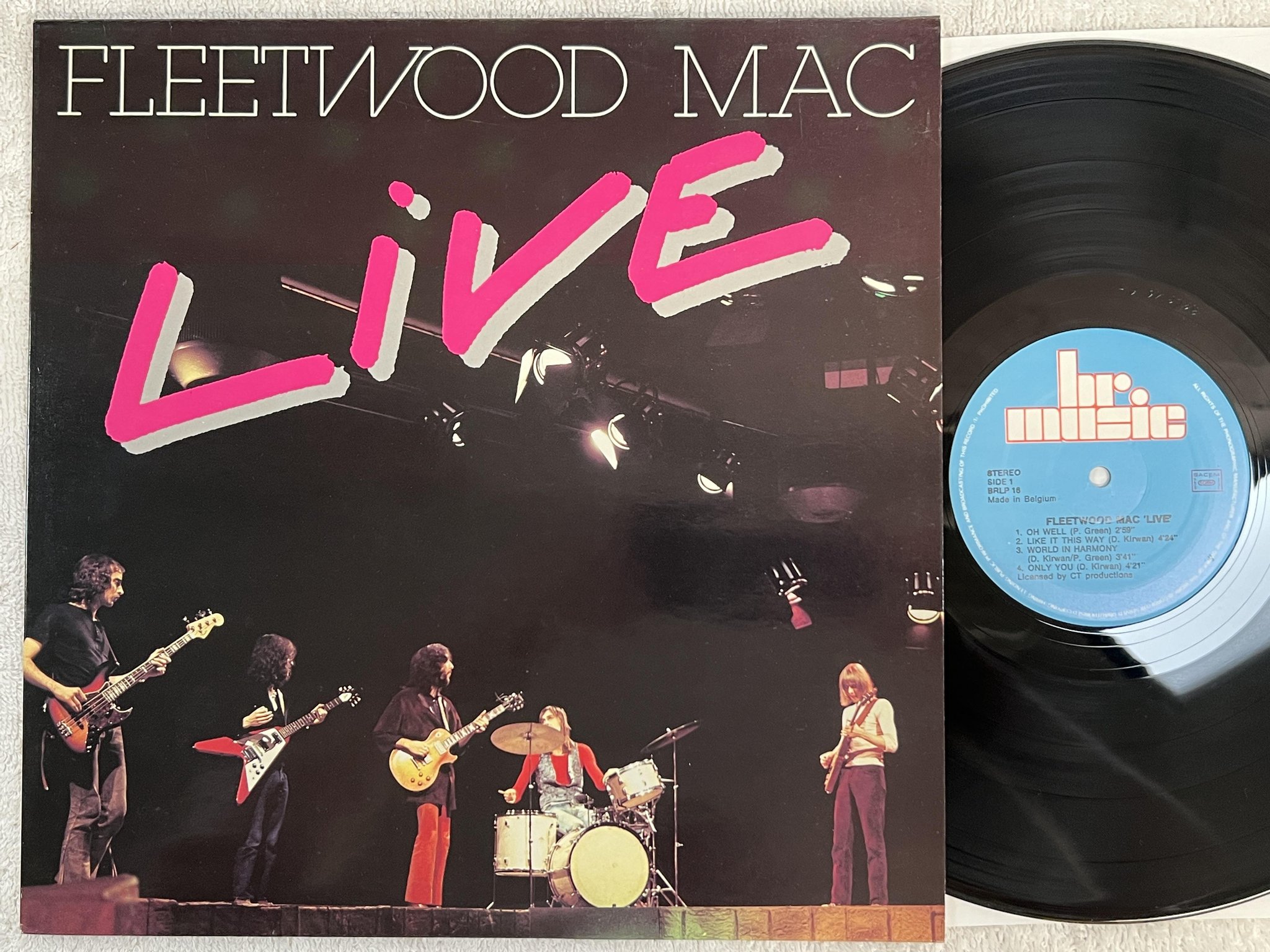 Omslagsbild för skivan FLEETWOOD MAC live LP Bel BR MUSIC BRLP 16