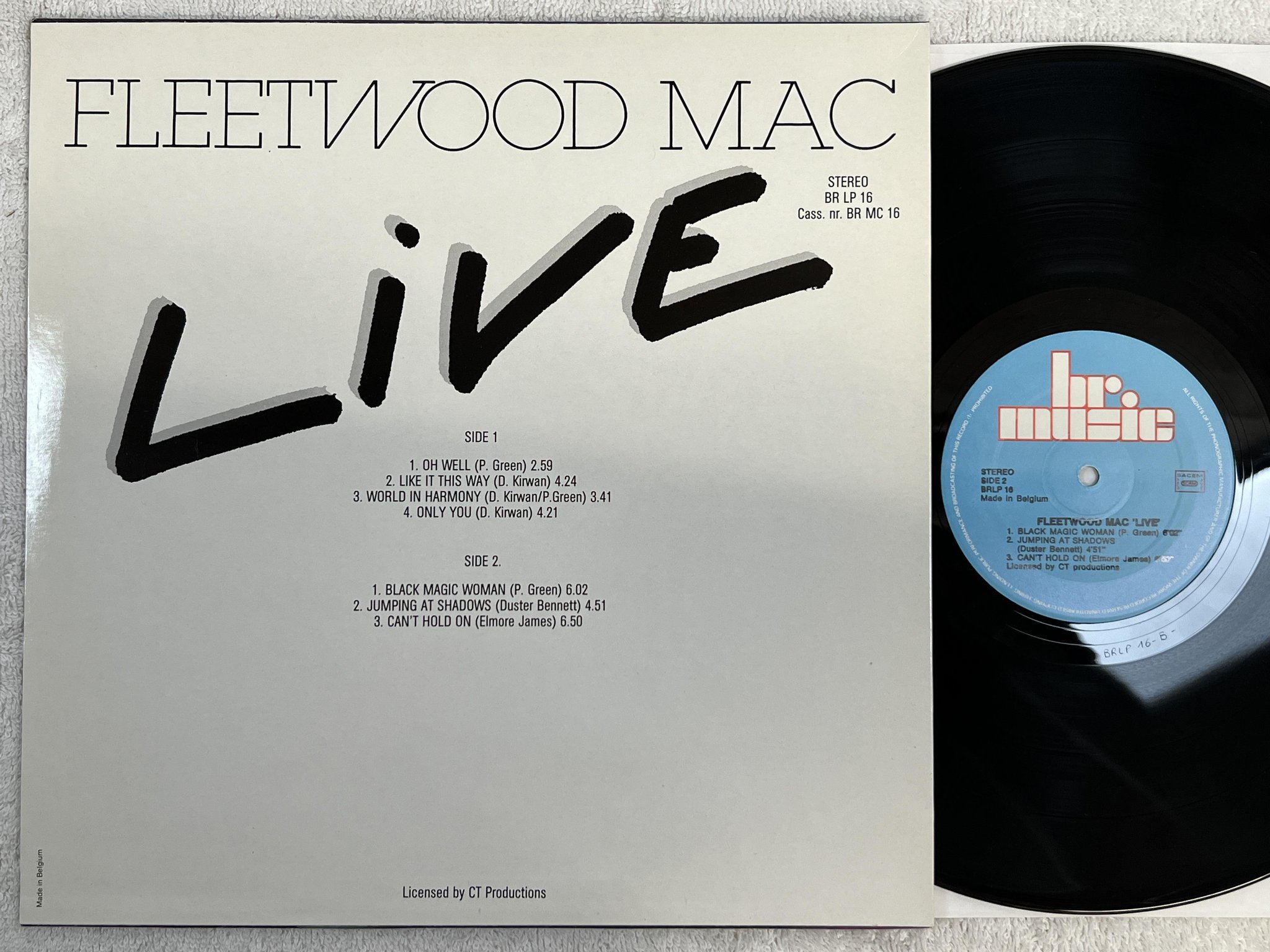Omslagsbild för skivan FLEETWOOD MAC live LP Bel BR MUSIC BRLP 16