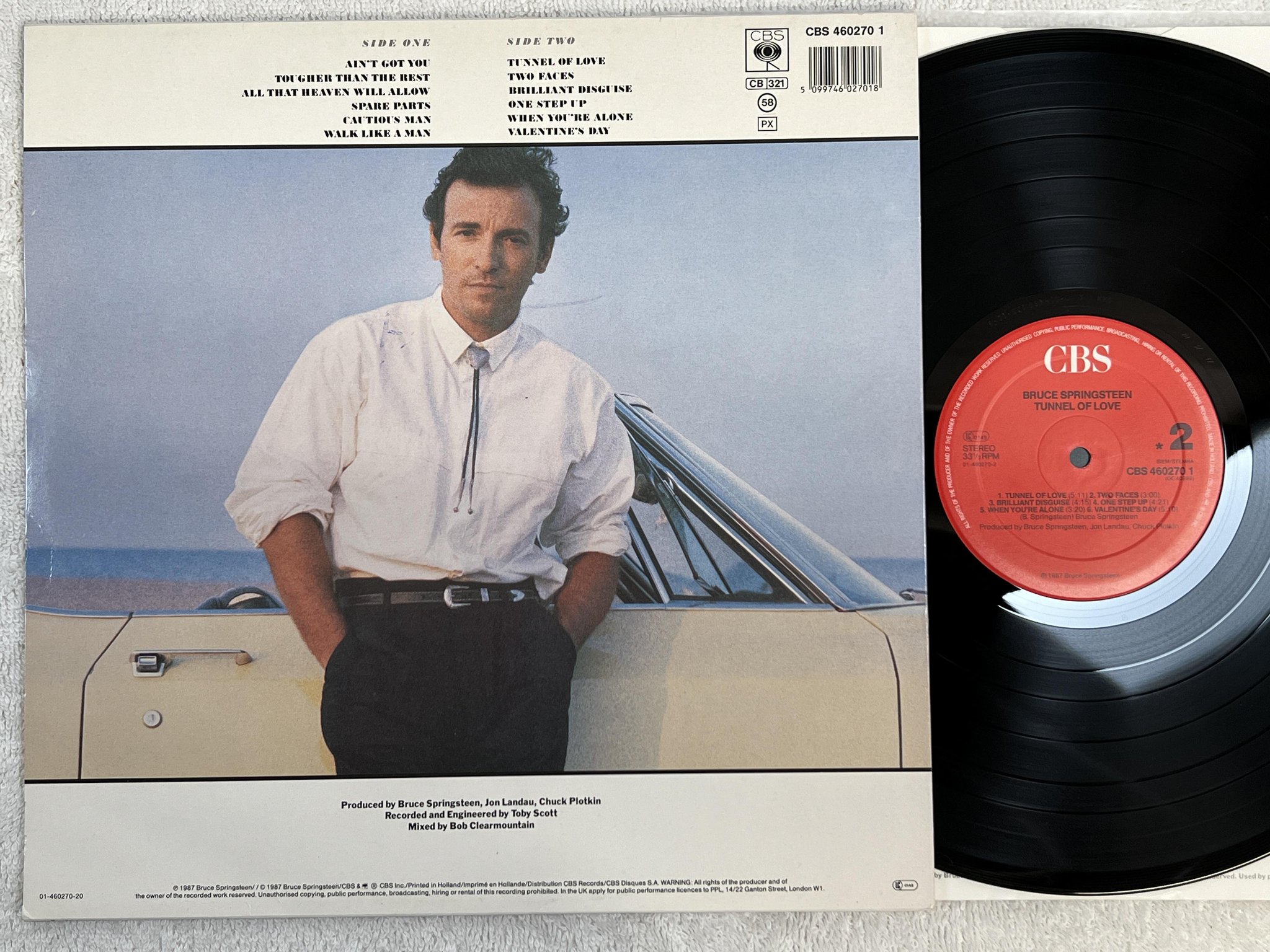 Omslagsbild för skivan BRUCE SPRINGSTEEN tunnel of love LP -87 Hol CBS 4602701