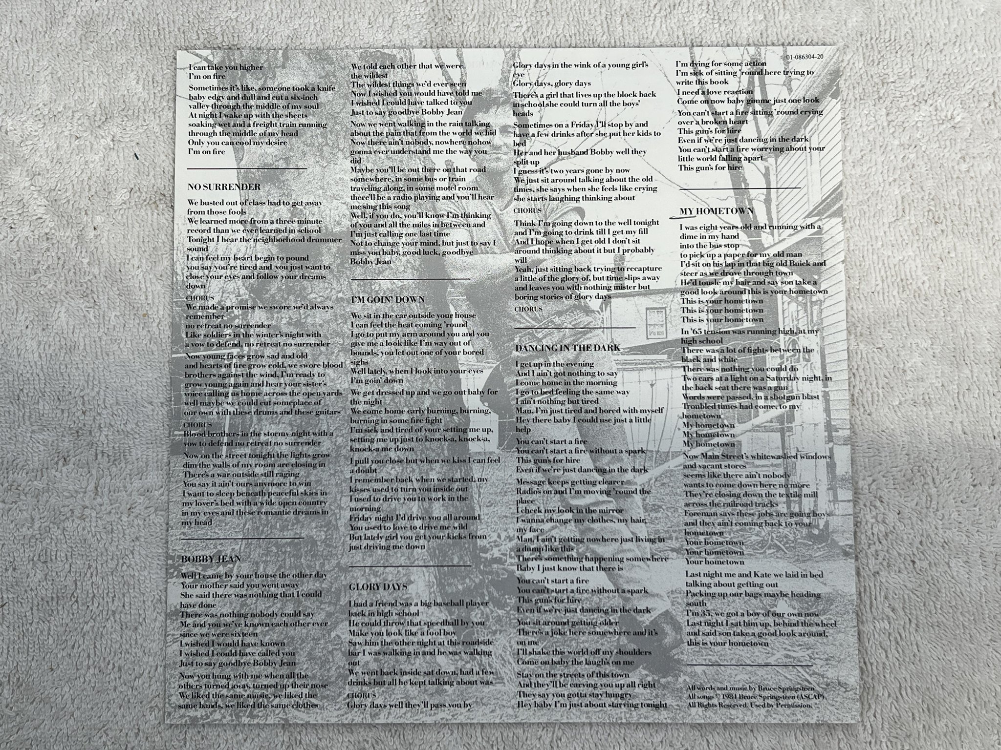 Omslagsbild för skivan BRUCE SPRINGSTEEN born in the U.S.A. LP -84 Hol CBS 86304