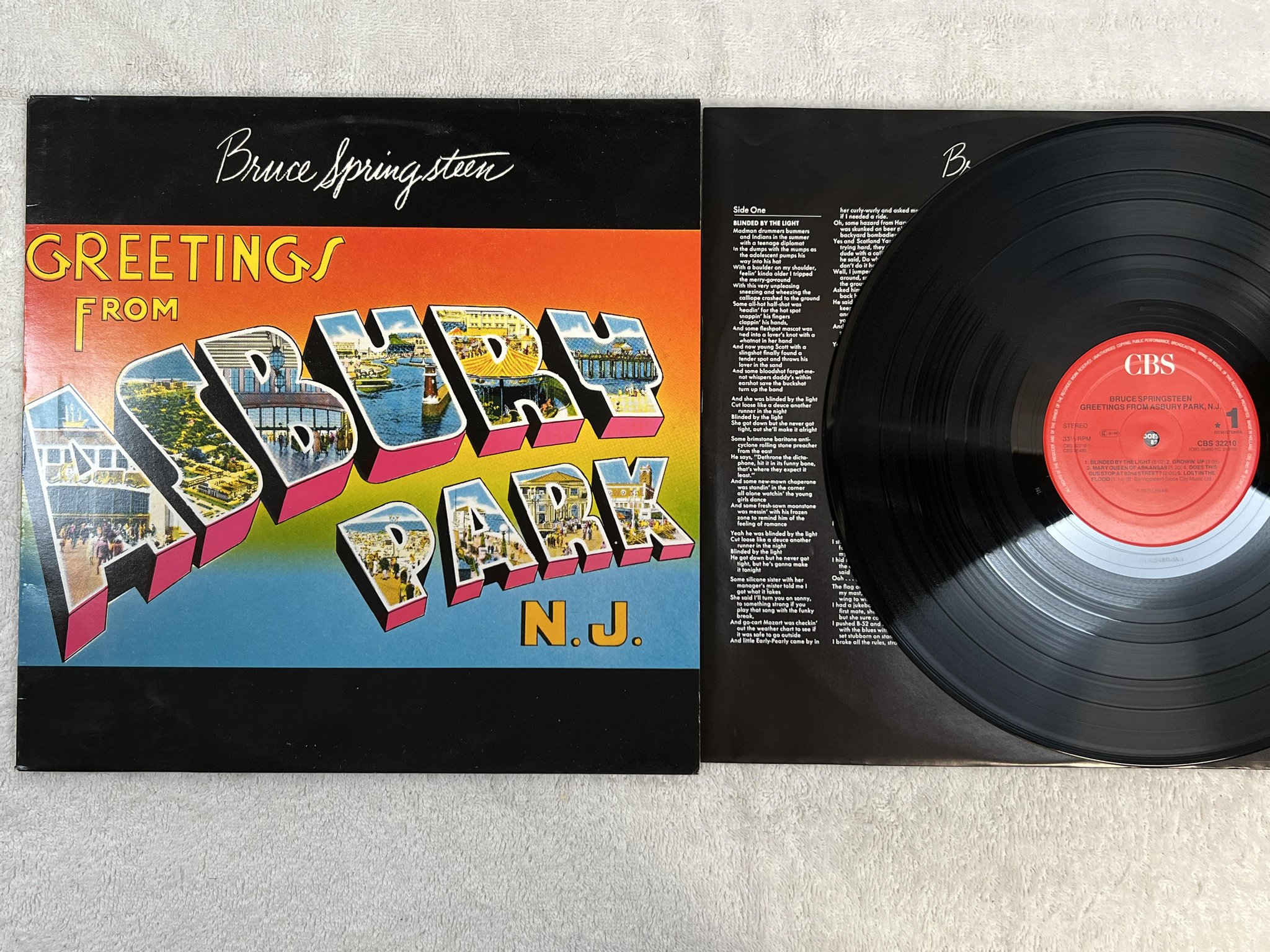 Omslagsbild för skivan BRUCE SPRINGSTEEN greetings from Asbury Park N.J. LP Hol CBS 32210