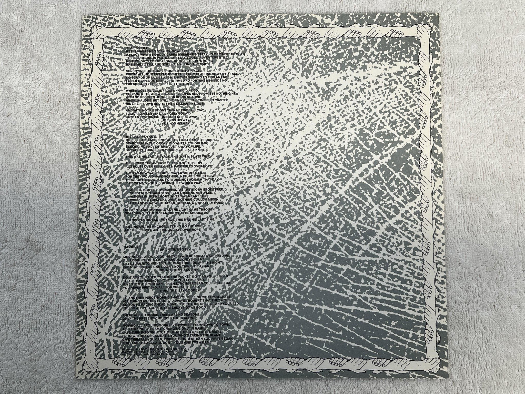 Omslagsbild för skivan GENTLE GIANT free hand LP -75 Ger CHRYSALIS 6307556