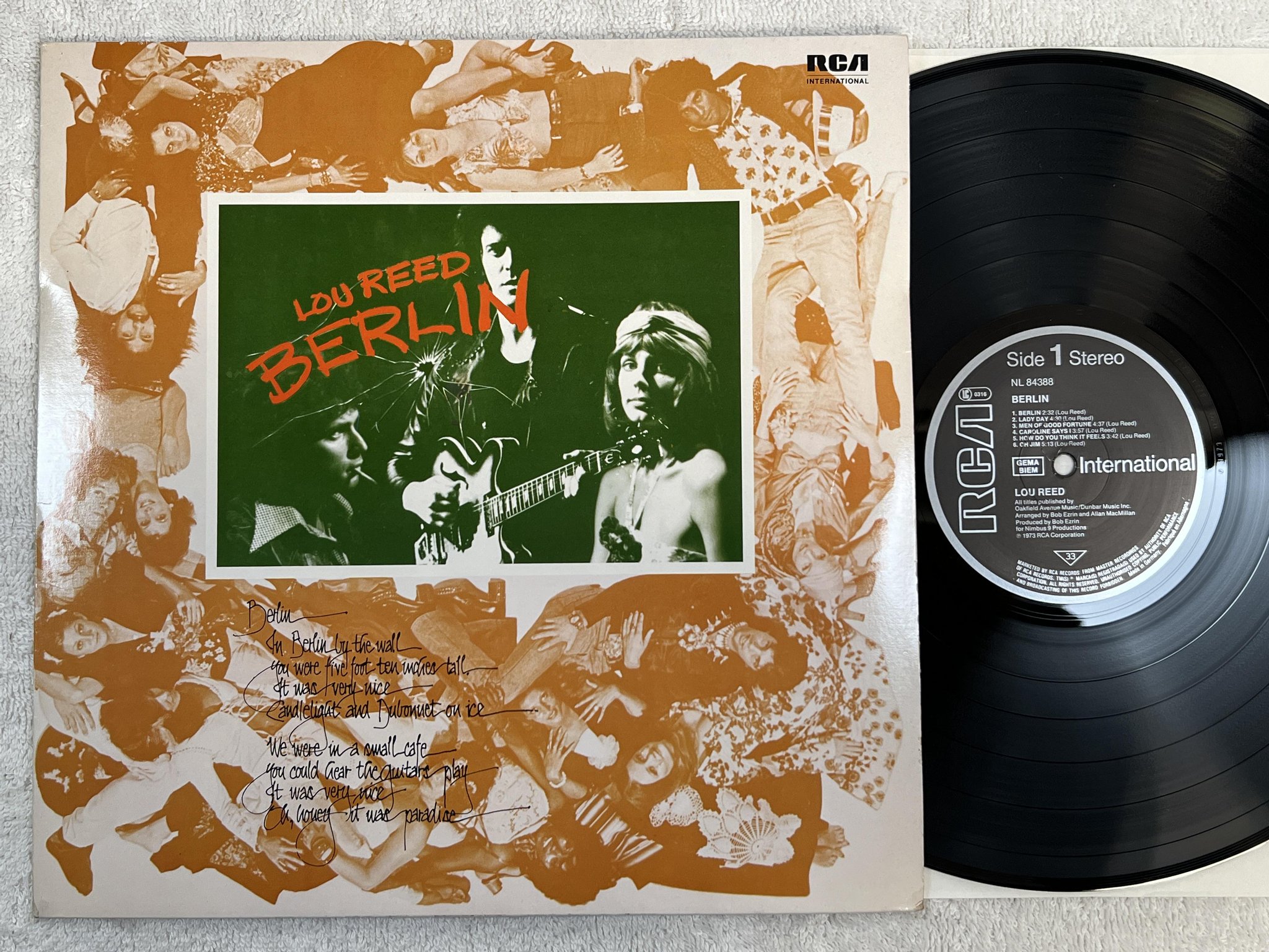 Omslagsbild för skivan LOU REED Berlin LP re Ger RCA INTERNATIONAL NL 84388