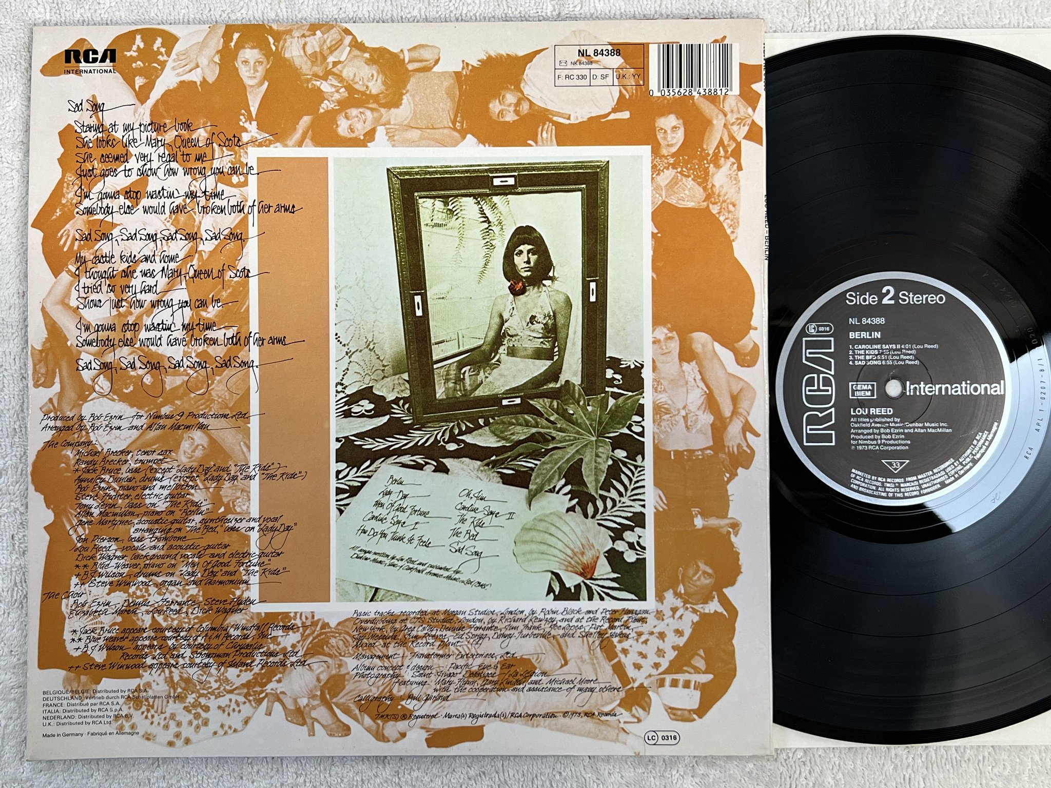 Omslagsbild för skivan LOU REED Berlin LP re Ger RCA INTERNATIONAL NL 84388