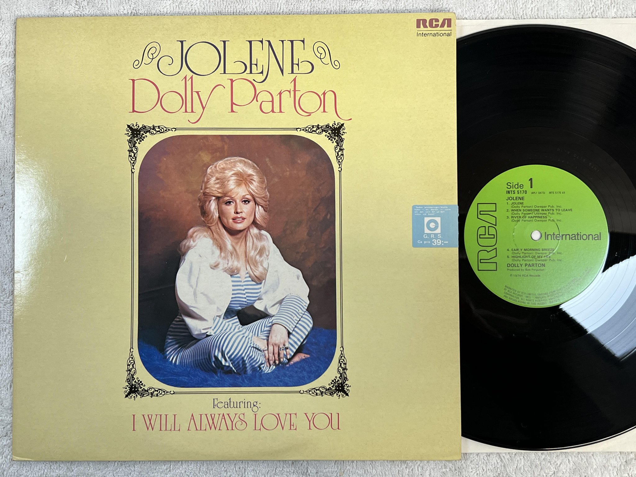 Omslagsbild för skivan DOLLY PARTON Jolene LP re UK RCA INTERNATIONAL INTS 5170 *** Classic ***