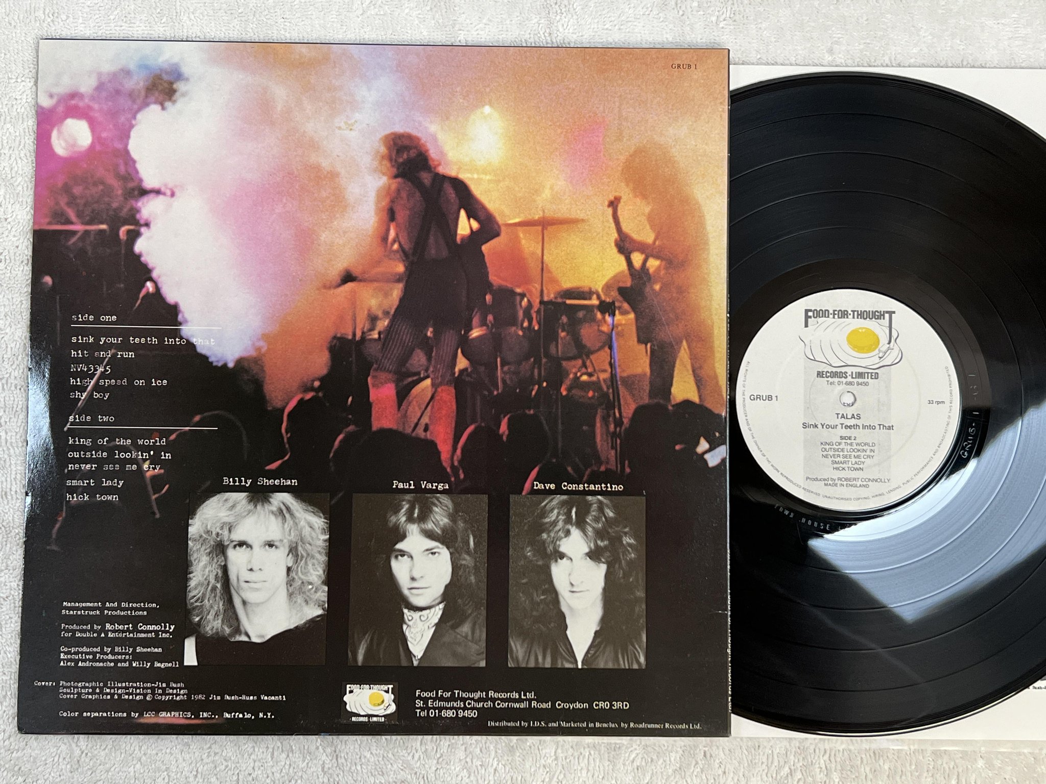 Omslagsbild för skivan TALAS sink your teeth into that LP -82 UK FOOD FOR THOUGHT GRUB 1