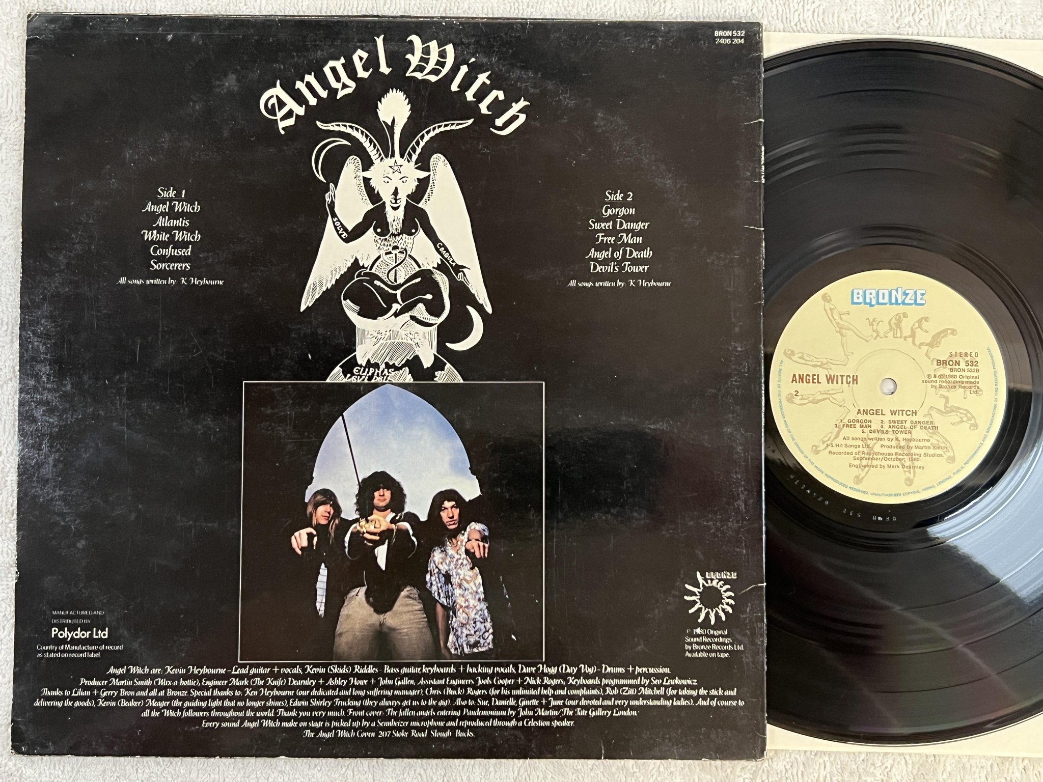 Omslagsbild för skivan ANGEL WITCH s/t LP -80 UK BRONZE BRON 532