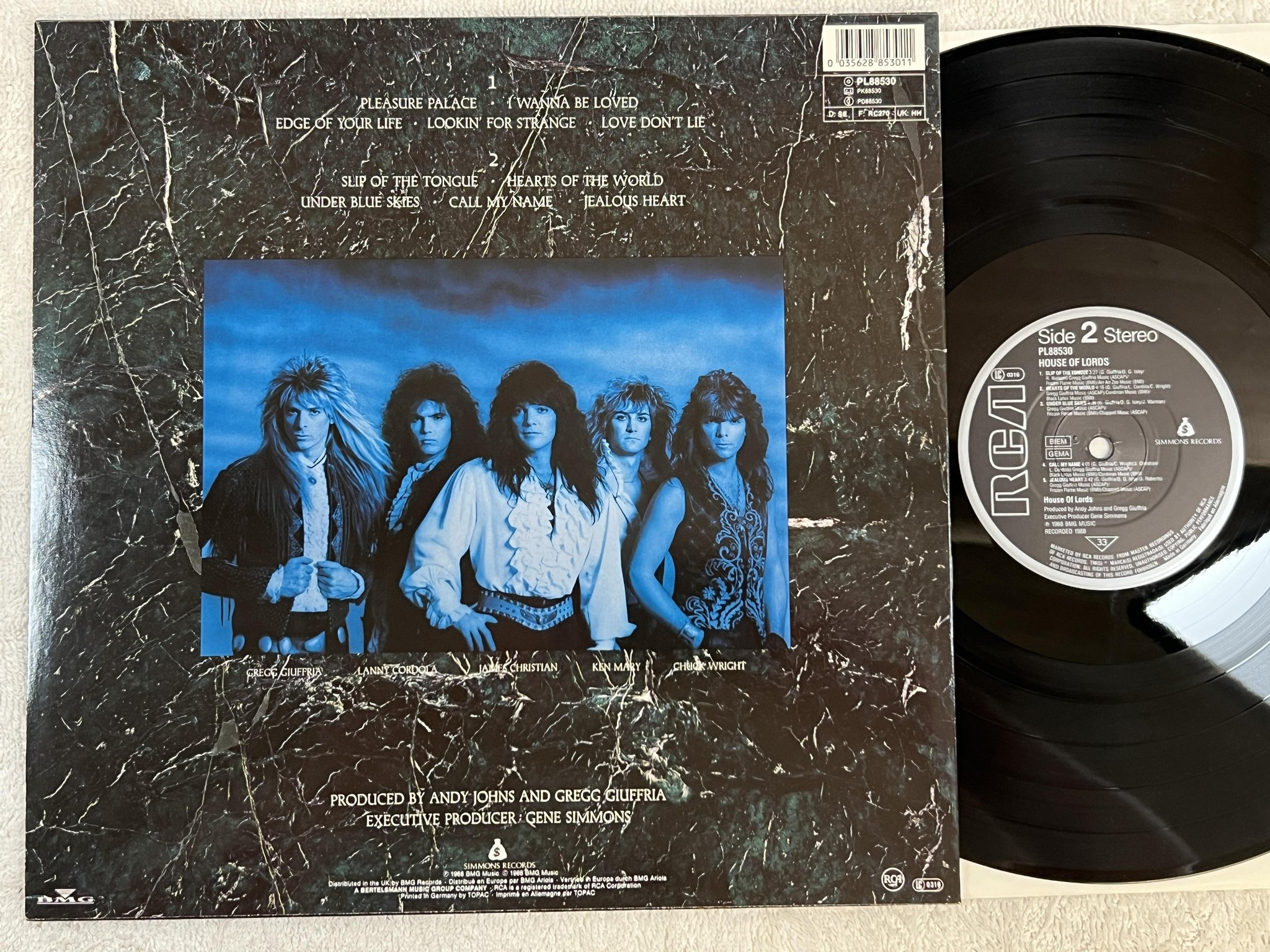 Omslagsbild för skivan HOUSE OF LORDS s/t LP -88 Ger RCA PL88530