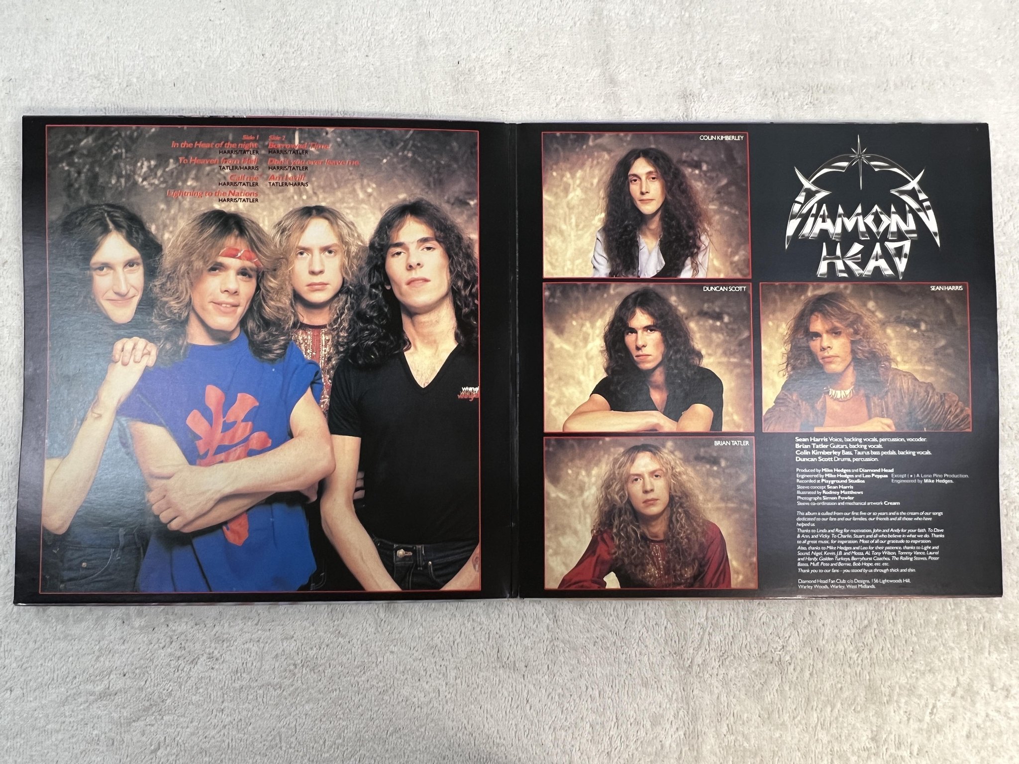 Omslagsbild för skivan DIAMOND HEAD borrowed time LP -82 ncb MCA MAPS 10883