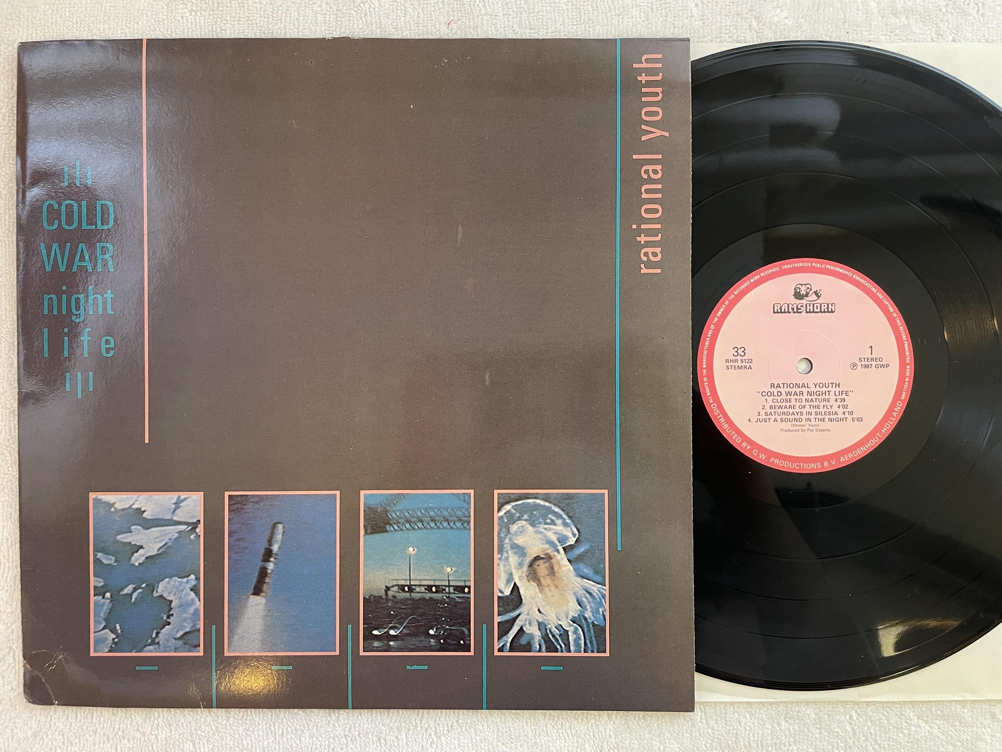 Omslagsbild för skivan RATIONAL YOUTH cold war night life LP -83 Hol RAMS HORN RAMSH 5057