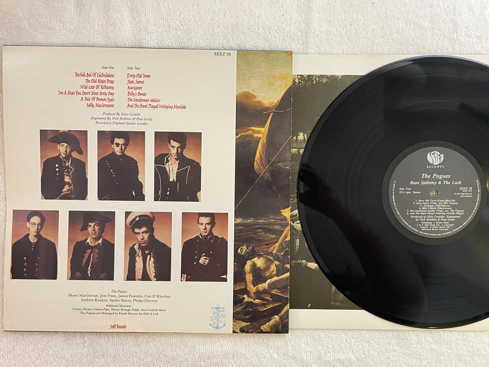 Omslagsbild för skivan THE POGUES rum sodomy & the lash LP -85 UK STIFF SEEZ 58