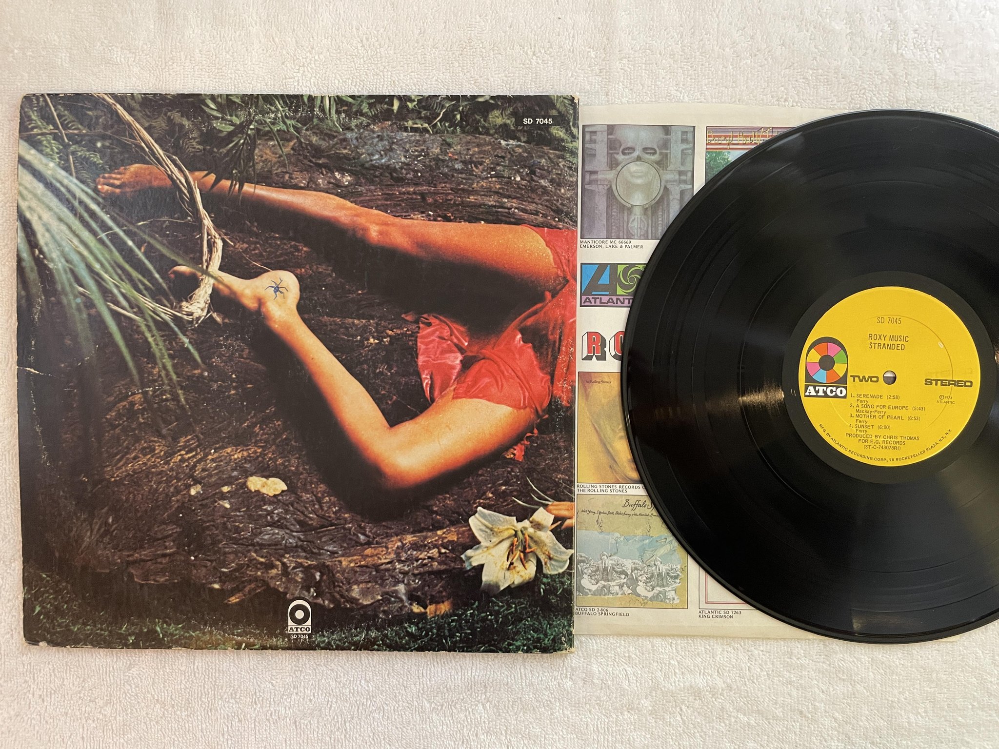 Omslagsbild för skivan ROXY MUSIC stranded LP -74 US ATCO SD 7045