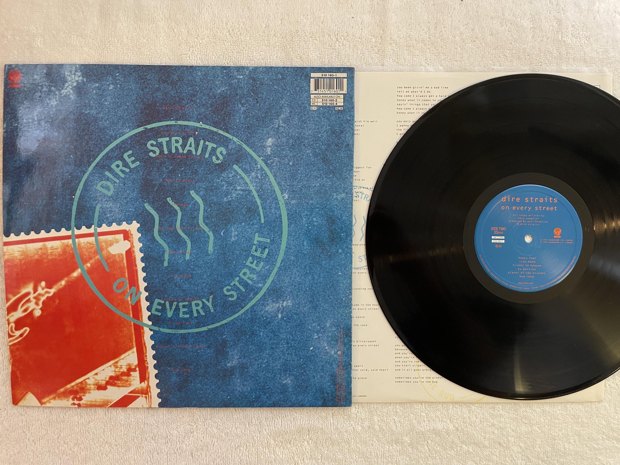 Omslagsbild för skivan DIRE STRAITS on every street LP -91 VERTIGO 510 160-1