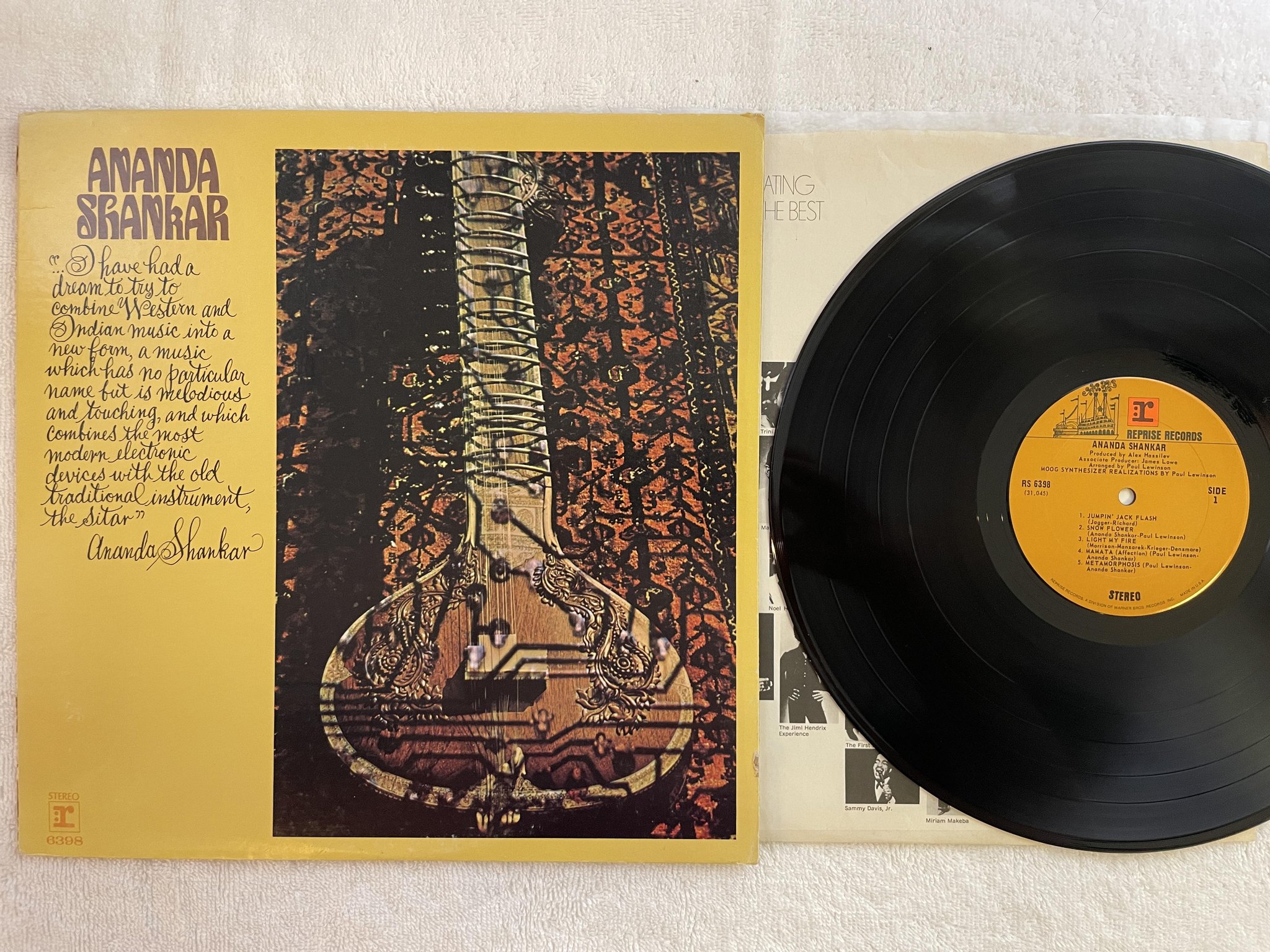 Omslagsbild för skivan ANANDA SHANKAR s/t LP -70 US REPRISE RS 6398 *** GREAT ALBUM ***
