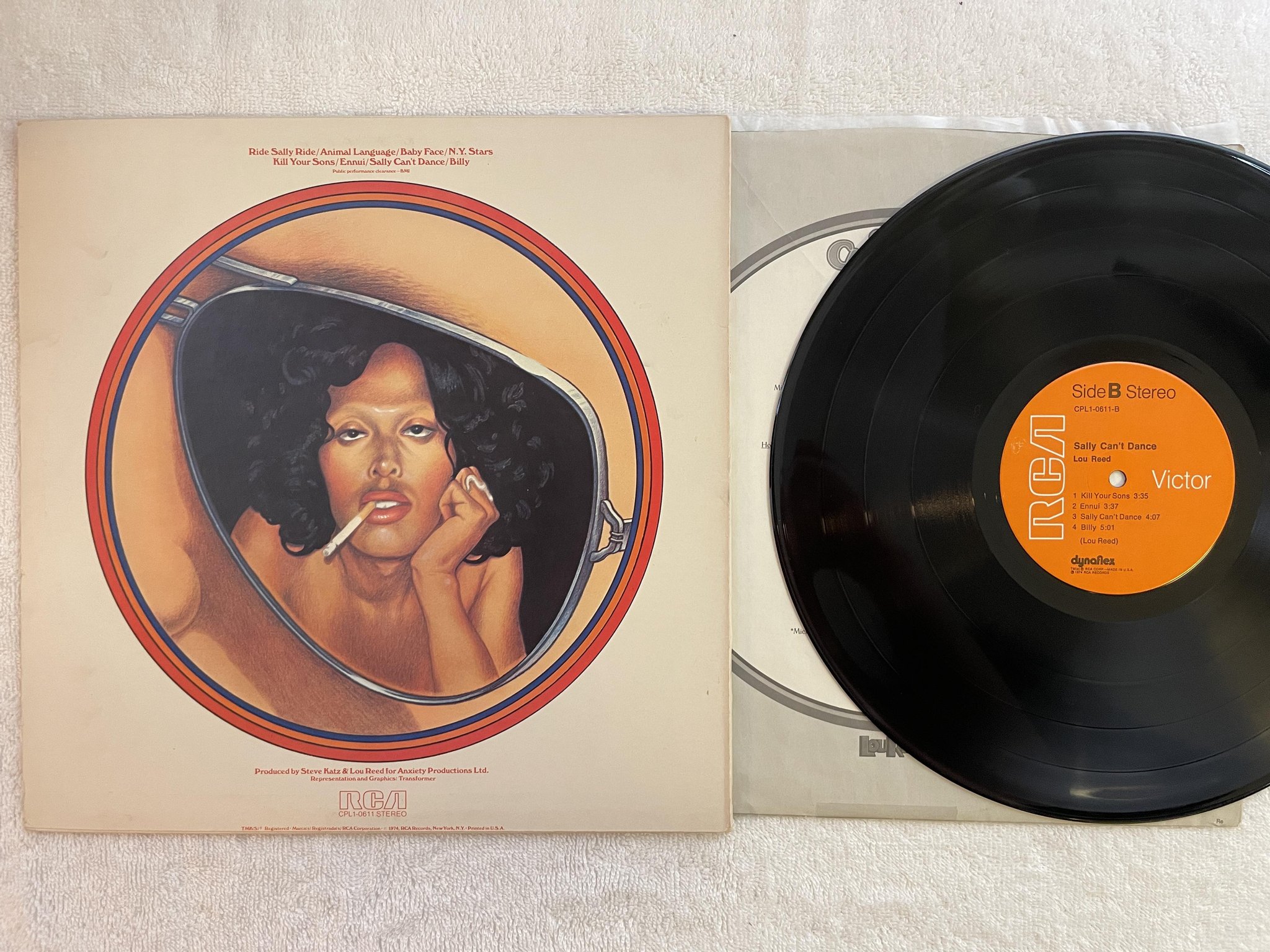 Omslagsbild för skivan LOU REED Sally can't dance LP -74 US RCA CPL1-0611