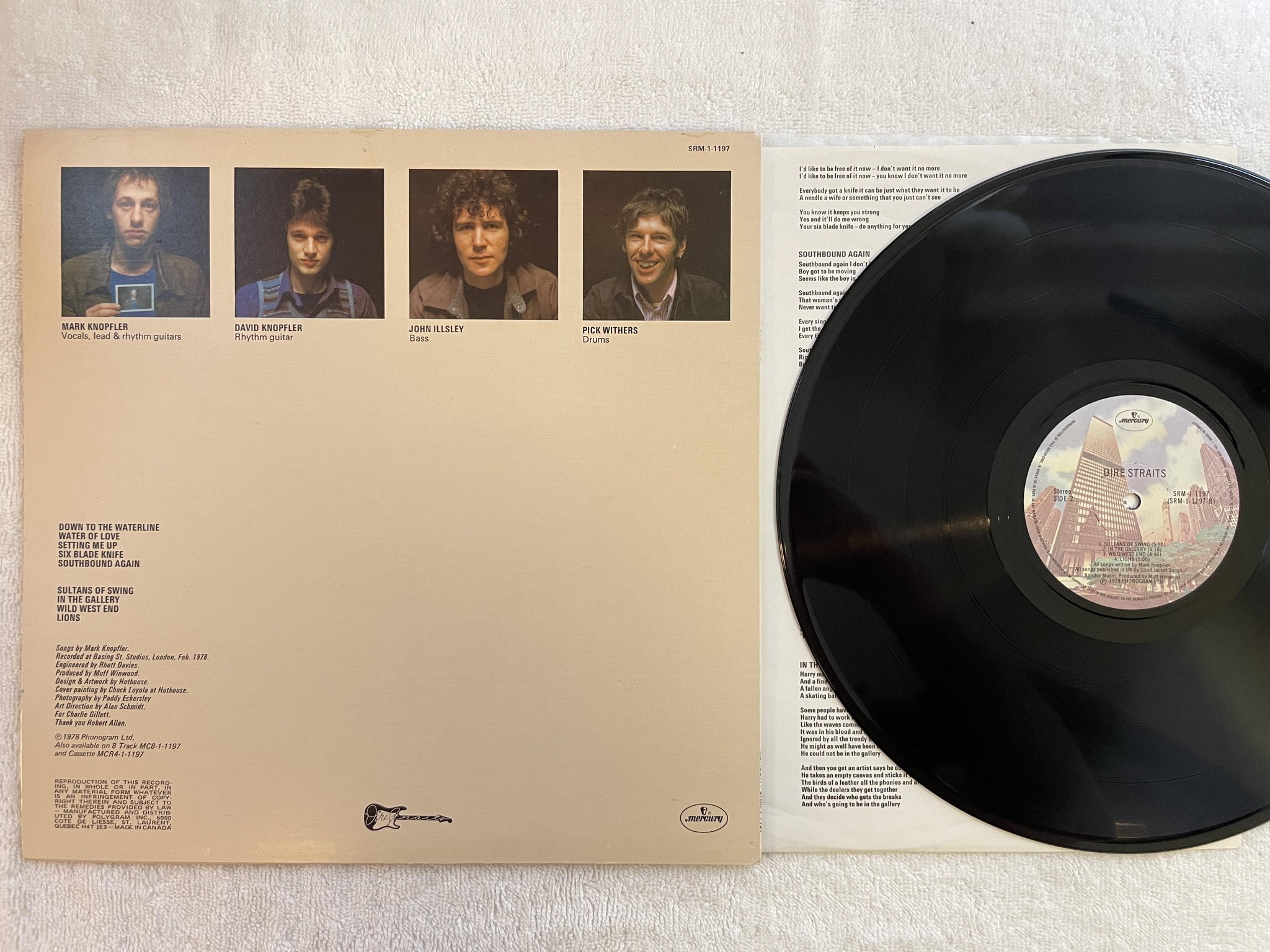 Omslagsbild för skivan DIRE STRAITS s/t LP -78 Can MERCURY SRM-1-1197