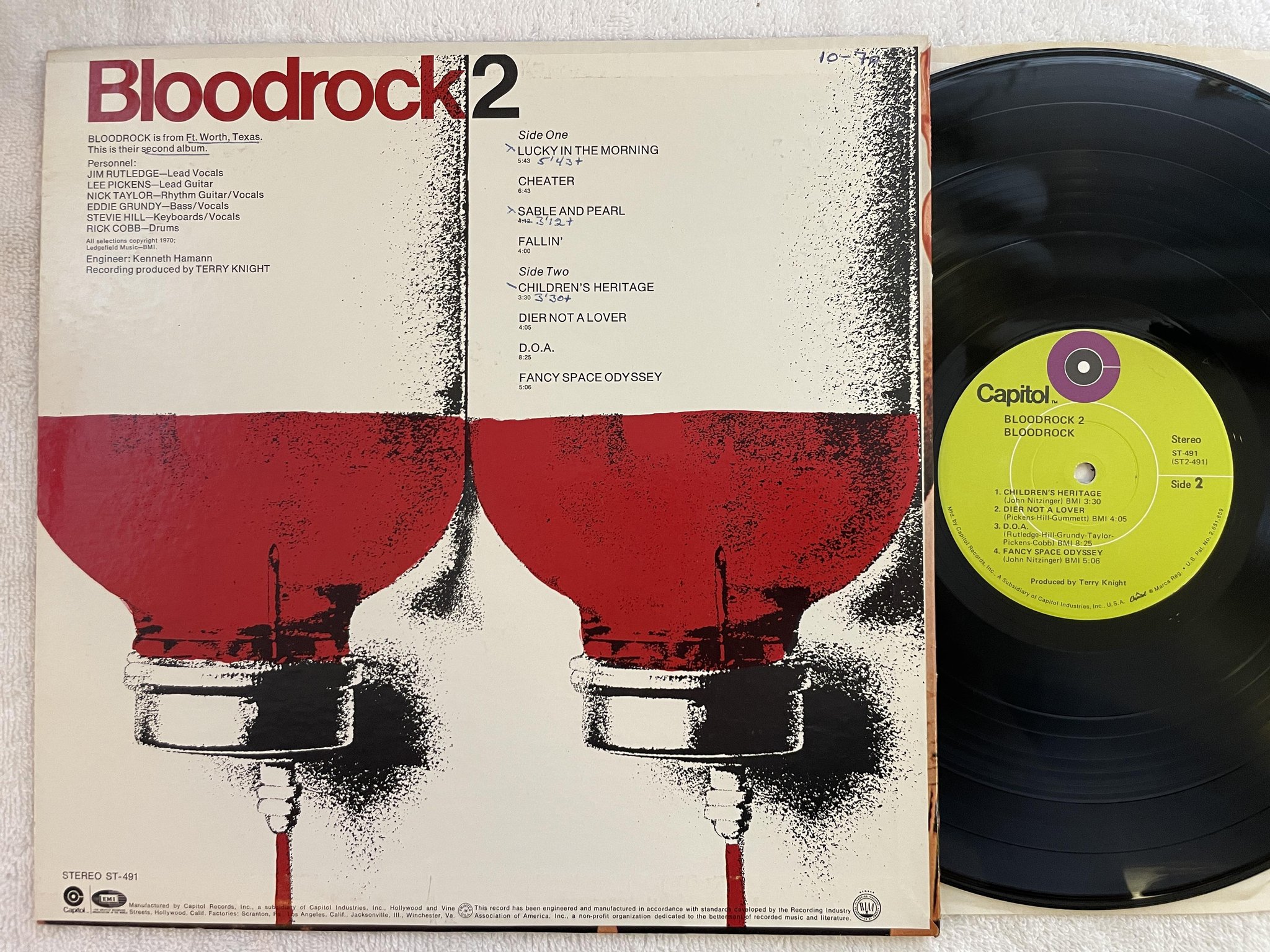 Omslagsbild för skivan BLOODROCK 2 LP -70 US CAPITOL ST-491