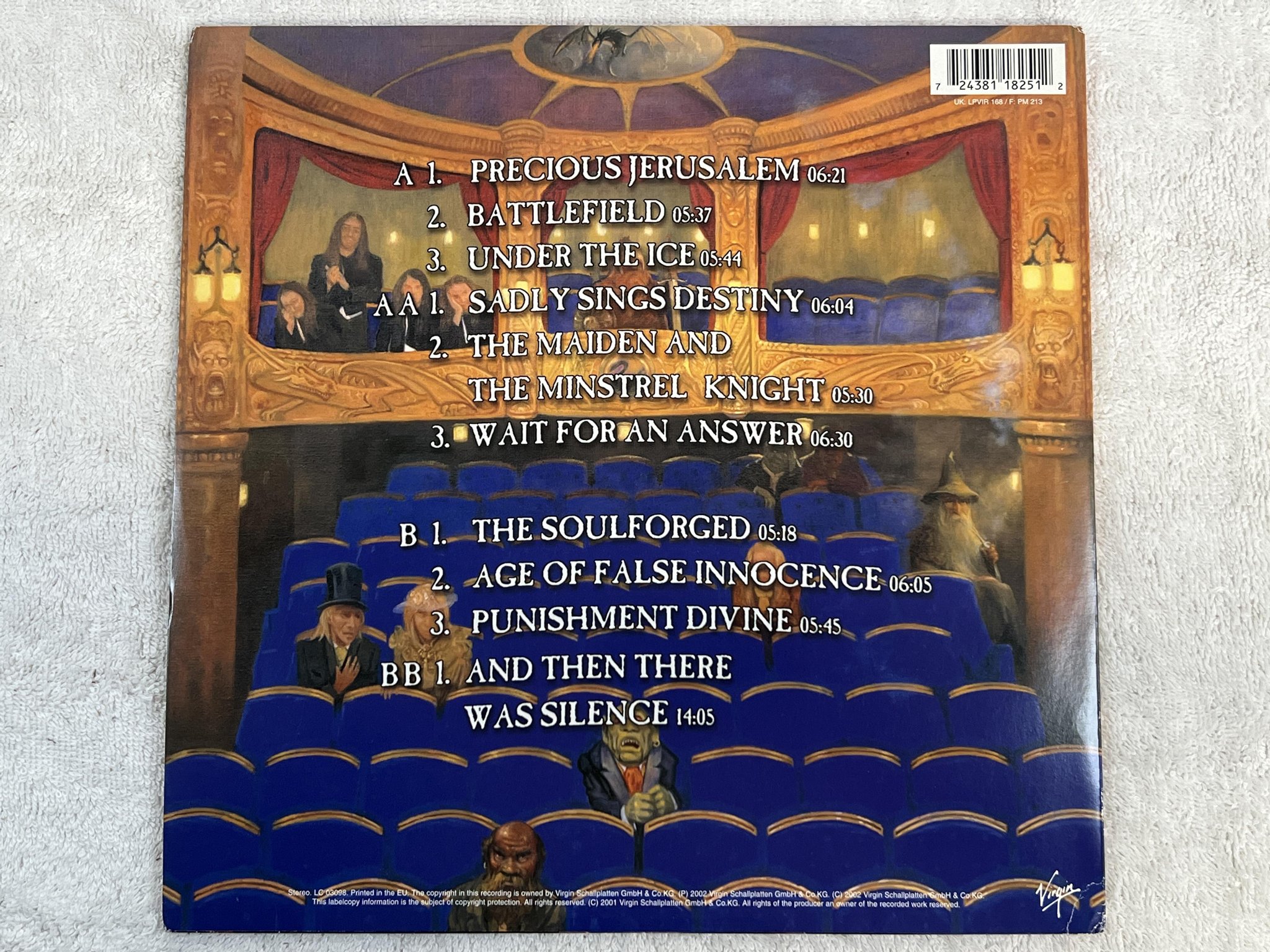 Omslagsbild för skivan BLIND GUARDIAN A Night At The Opera LP 2002 EU VIRGIN 7243 8 11825 1 2