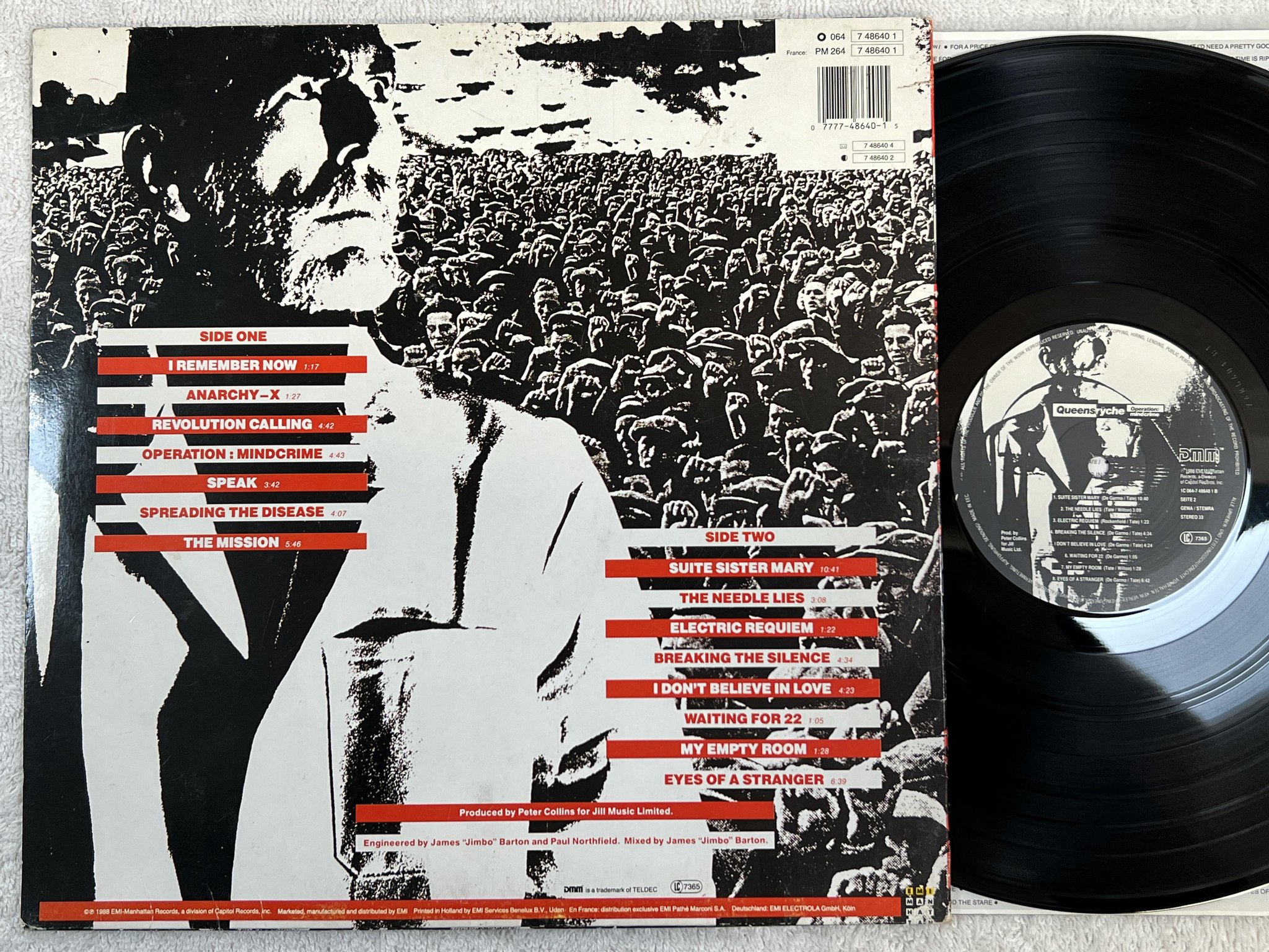 Omslagsbild för skivan QUEENSRYCHE Operation: Mindcrime LP -88 EMI-MANHATTAN 064 7 48640 1