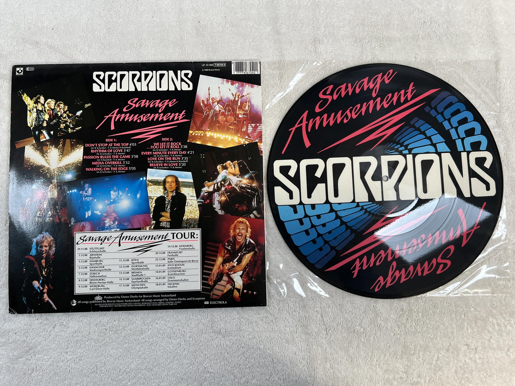 Omslagsbild för skivan SCORPIONS Savage Amusement LP Picture disc Ger HARVEST 1C 064 7 46704 0