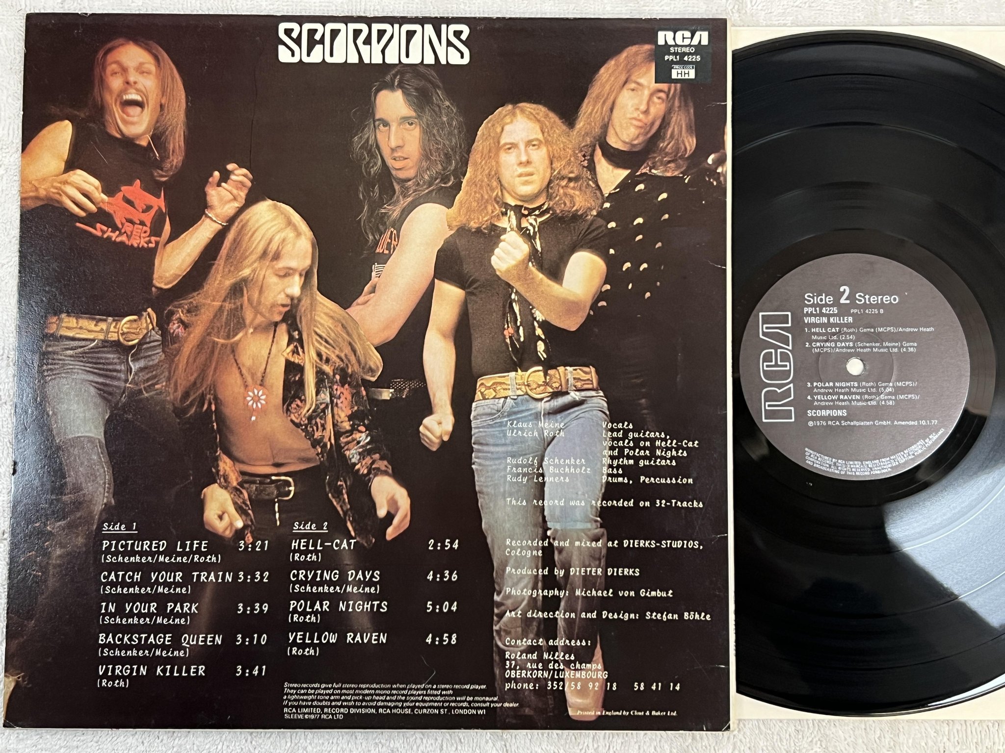 Omslagsbild för skivan SCORPIONS virgin killer LP -76 UK RCA PPL1 4225