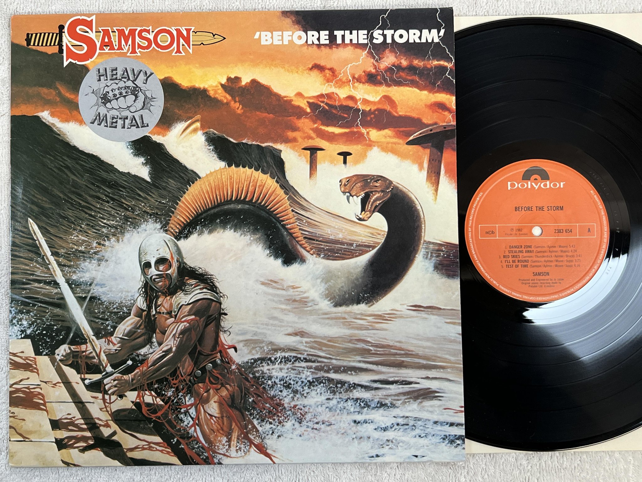 Omslagsbild för skivan SAMSON before the storm LP -82 ncb POLYDOR 2383 654