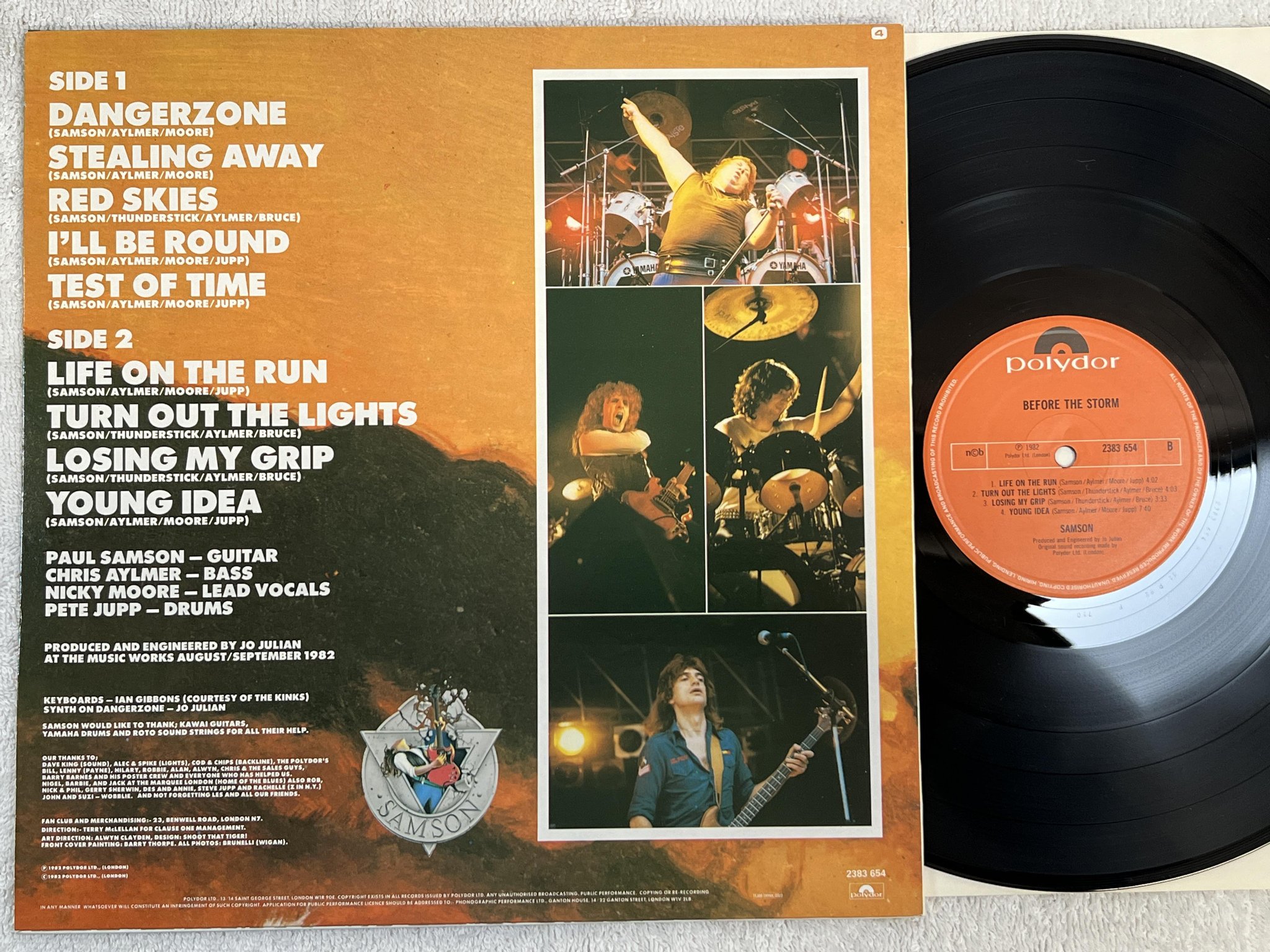 Omslagsbild för skivan SAMSON before the storm LP -82 ncb POLYDOR 2383 654