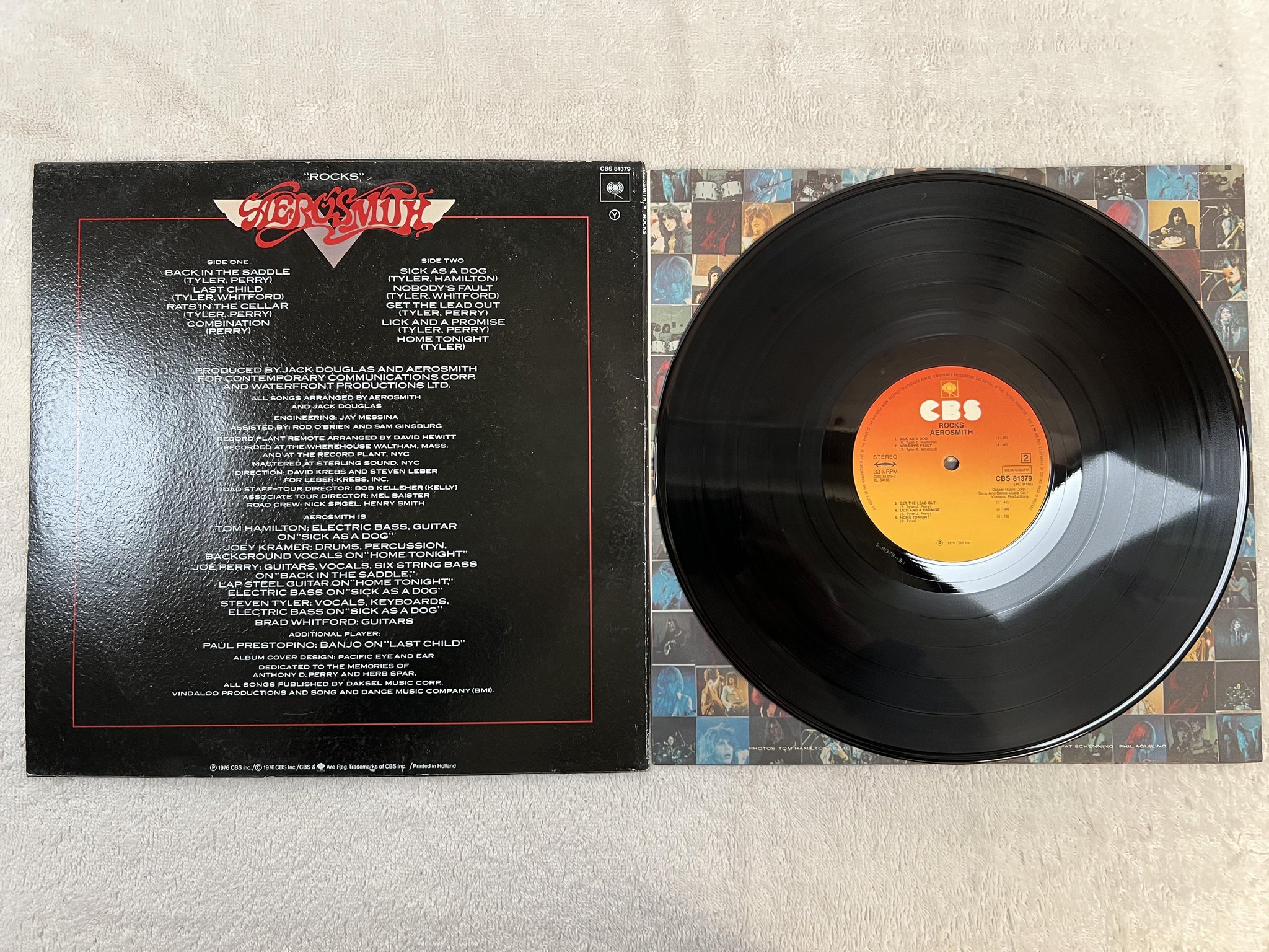 Omslagsbild för skivan AEROSMITH rocks LP -76 Hol S CBS 81379