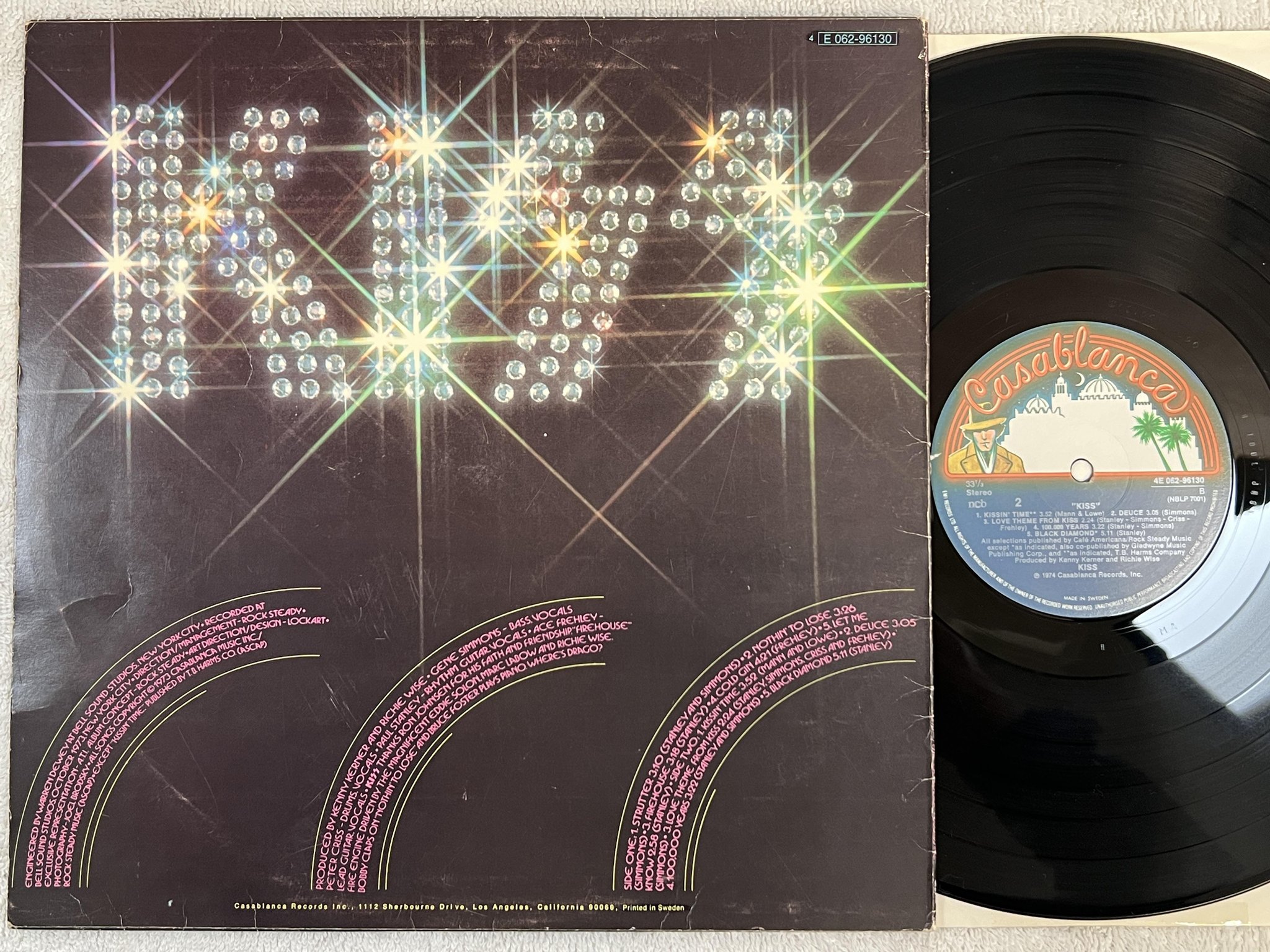 Omslagsbild för skivan KISS s/t LP -74 Swe CASABLANCA 4E 062-96130