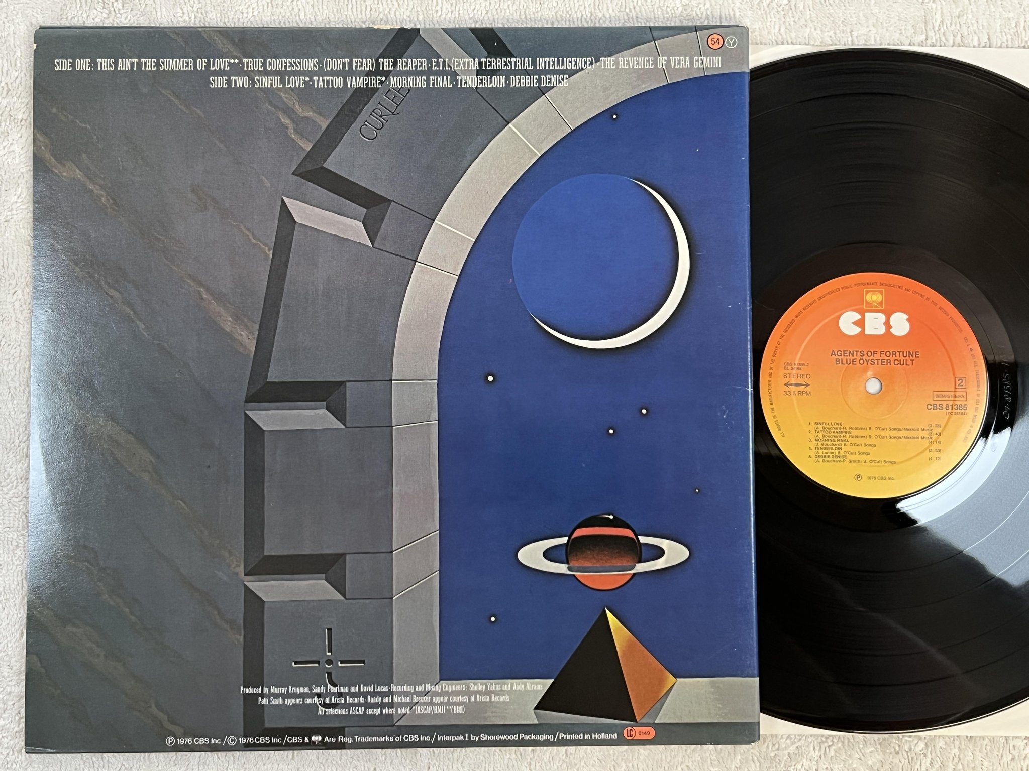 Omslagsbild för skivan BLUE ÖYSTER CULT agents of fortune LP -76 Hol CBS 81385