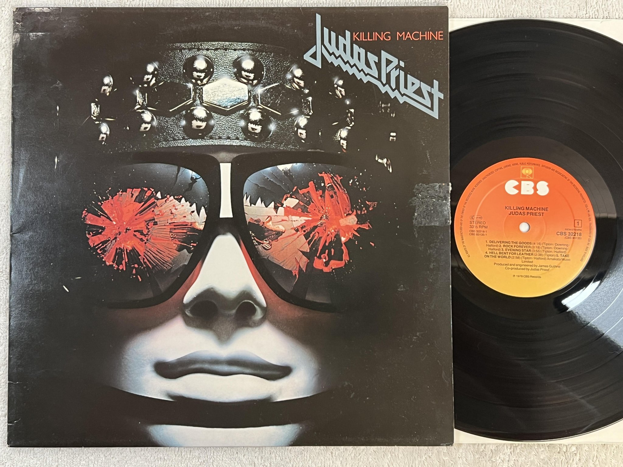 Omslagsbild för skivan JUDAS PRIEST killing machine LP -78 Hol CBS 32218
