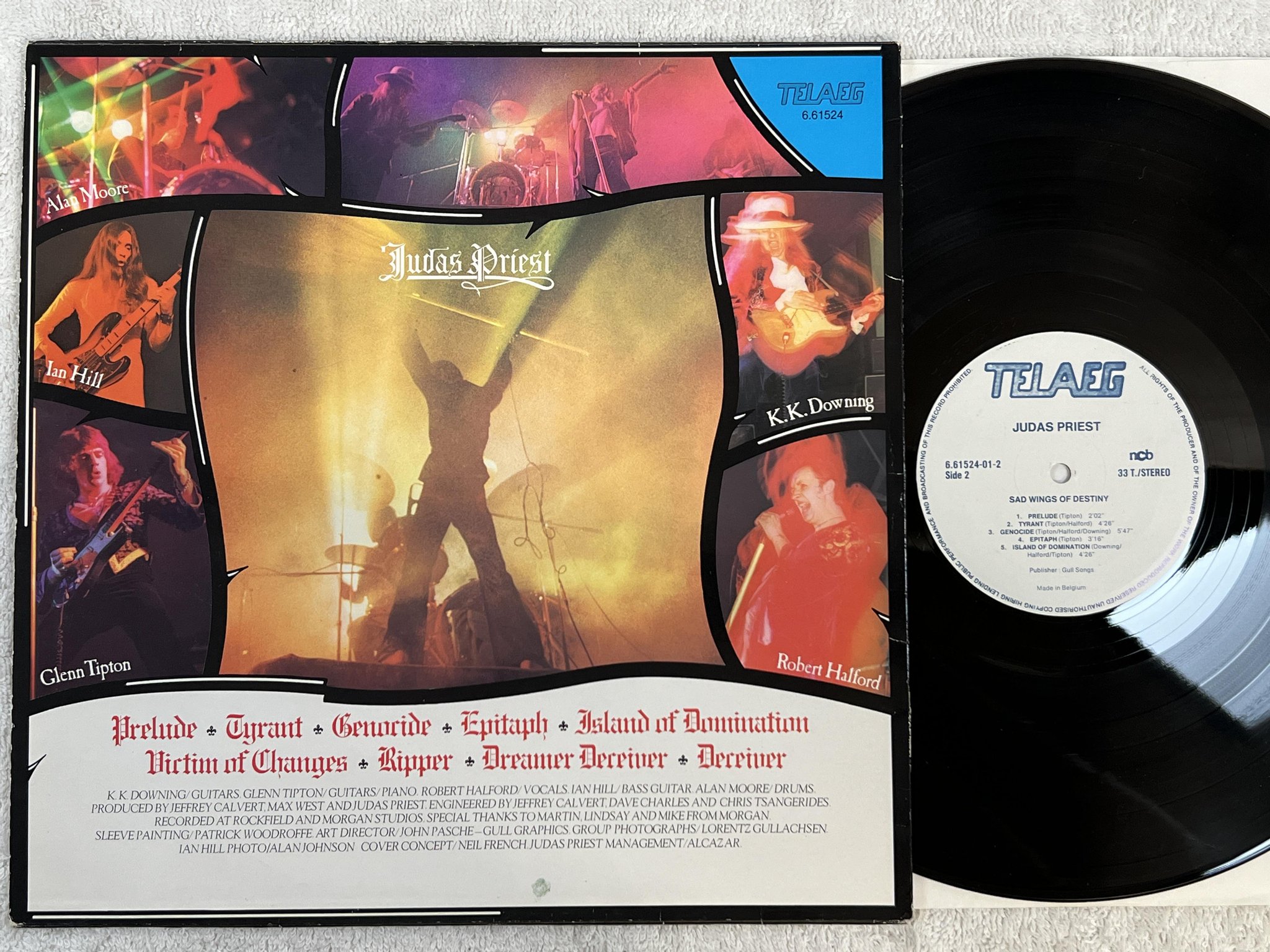 Omslagsbild för skivan JUDAS PRIEST sad wings of destiny LP re TELAEG ncb 661524-01-2
