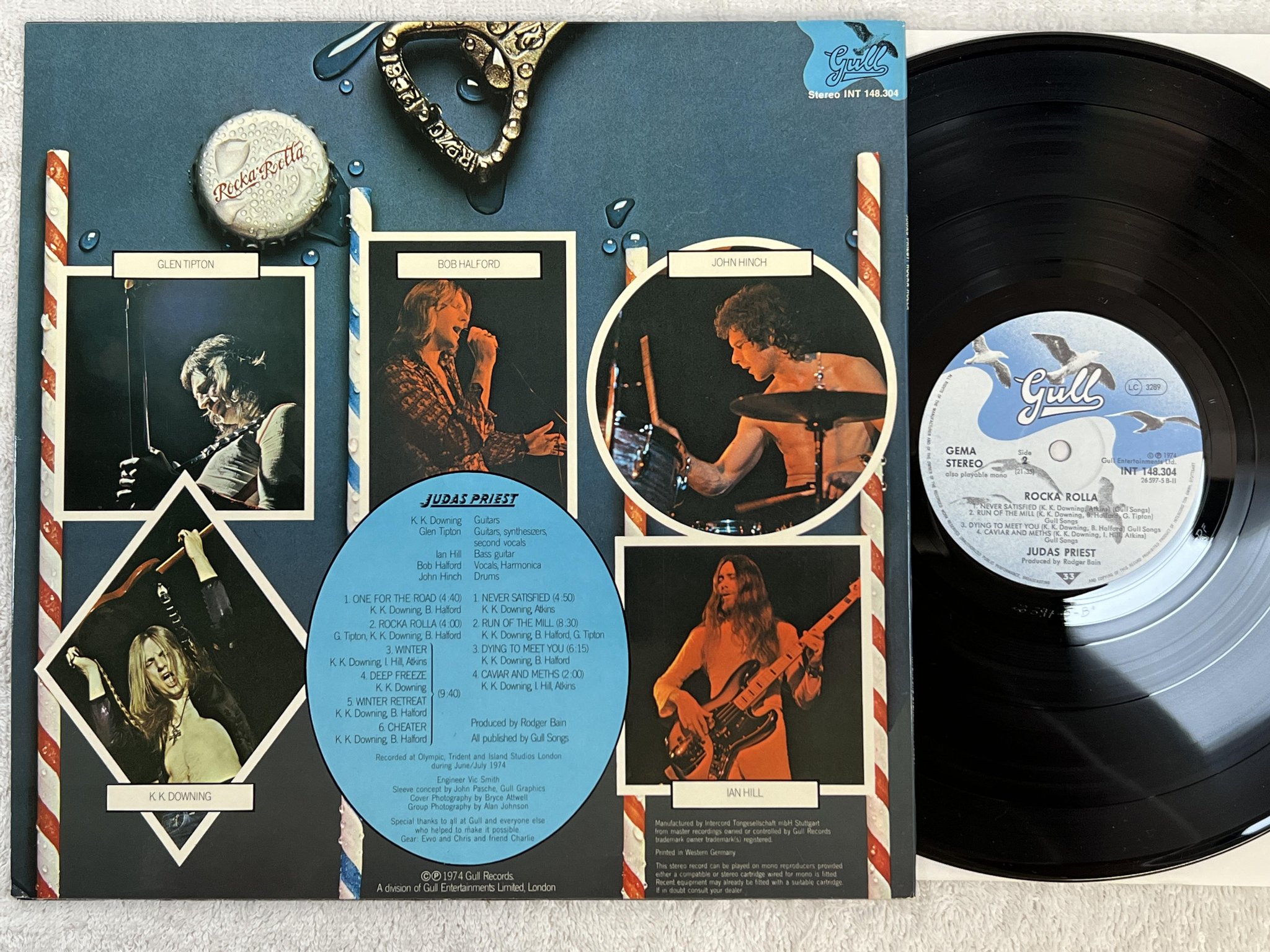 Omslagsbild för skivan JUDAS PRIEST rocka rolla LP -74 GULL INT 148304