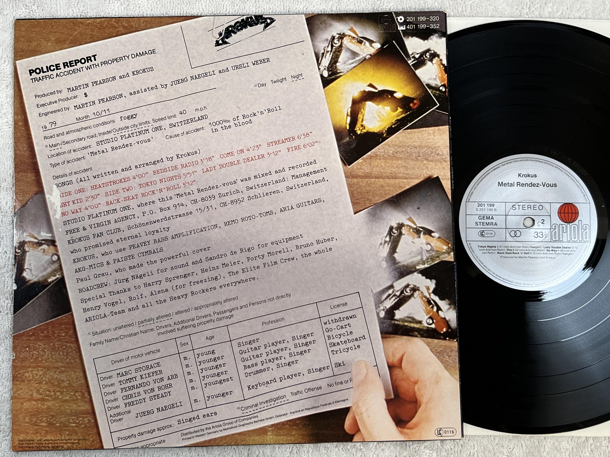 Omslagsbild för skivan KROKUS metal rendez-vous LP Ger ARIOLA 201 199