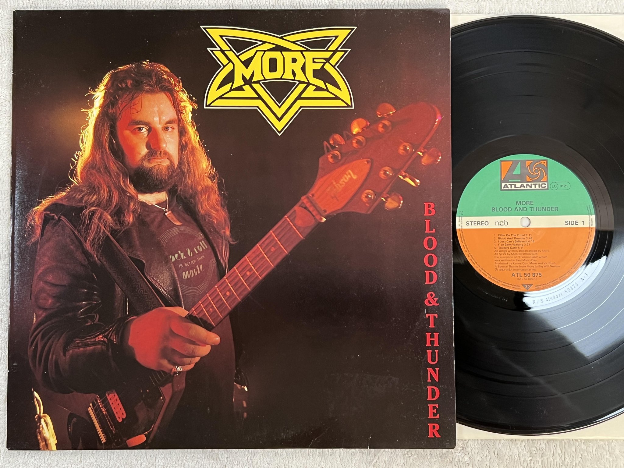 Omslagsbild för skivan MORE Blood & Thunder LP -82 ATLANTIC ATL K 50 875