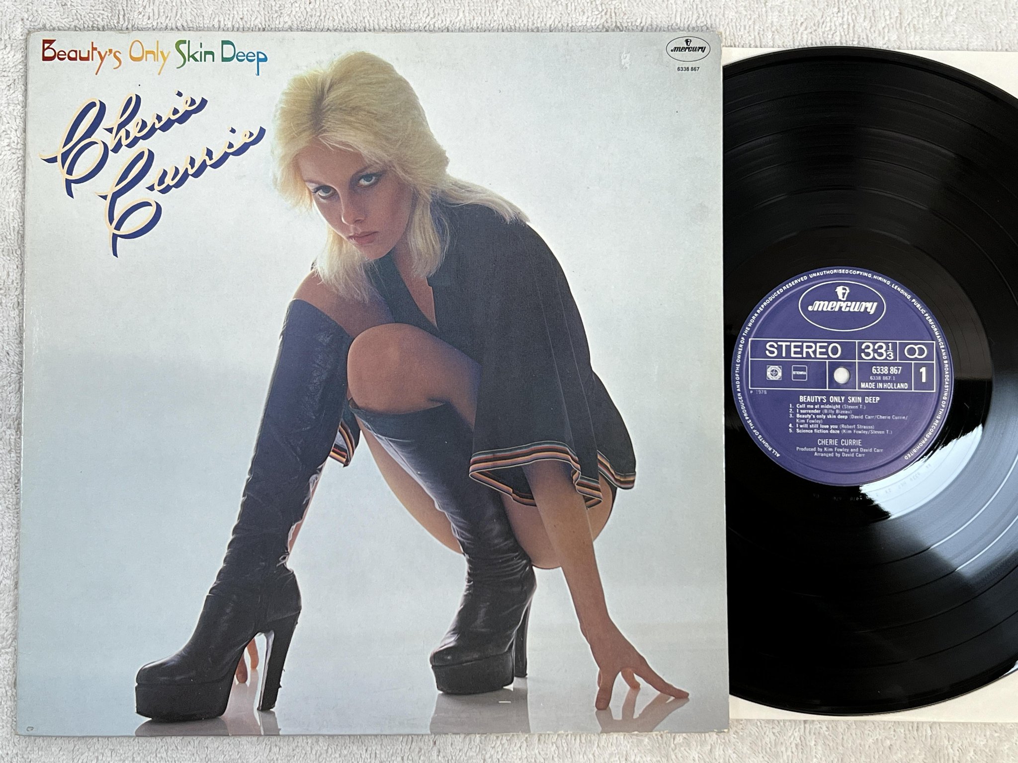 Omslagsbild för skivan CHERIE CURRIE Beauty's Only Skin Deep LP -78 Hol MERCURY 6338 867