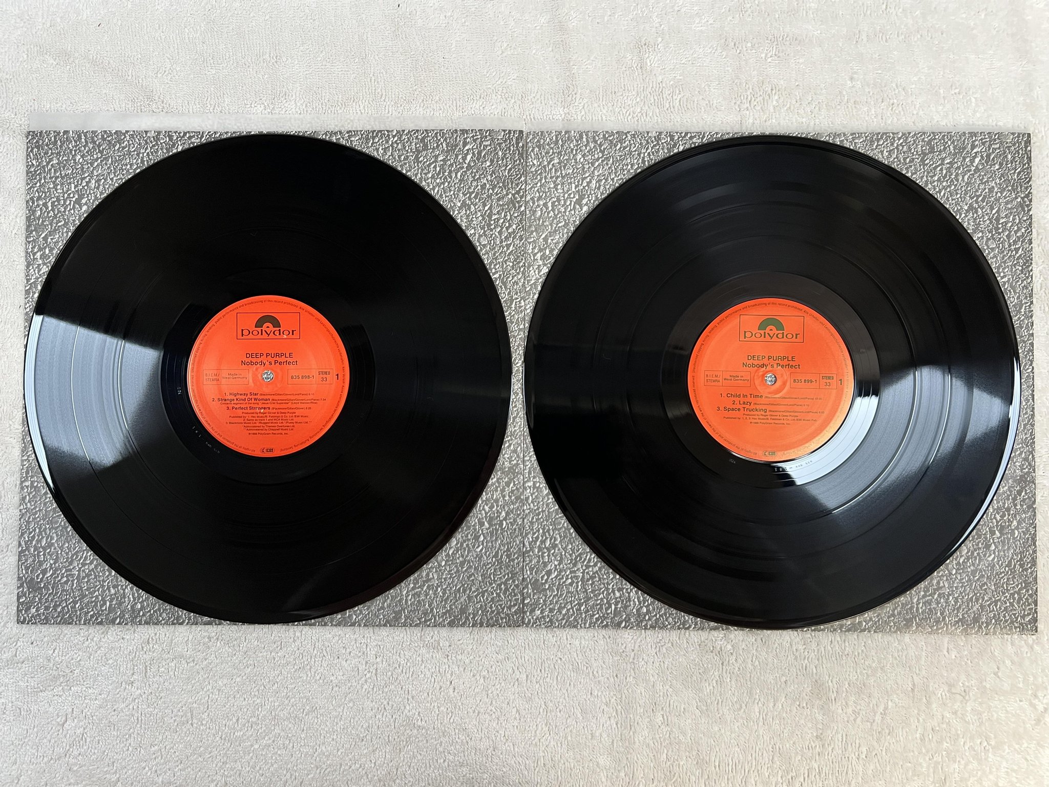 Omslagsbild för skivan DEEP PURPLE nobody's perfect LP -88 Ger POLYDOR 835899-1