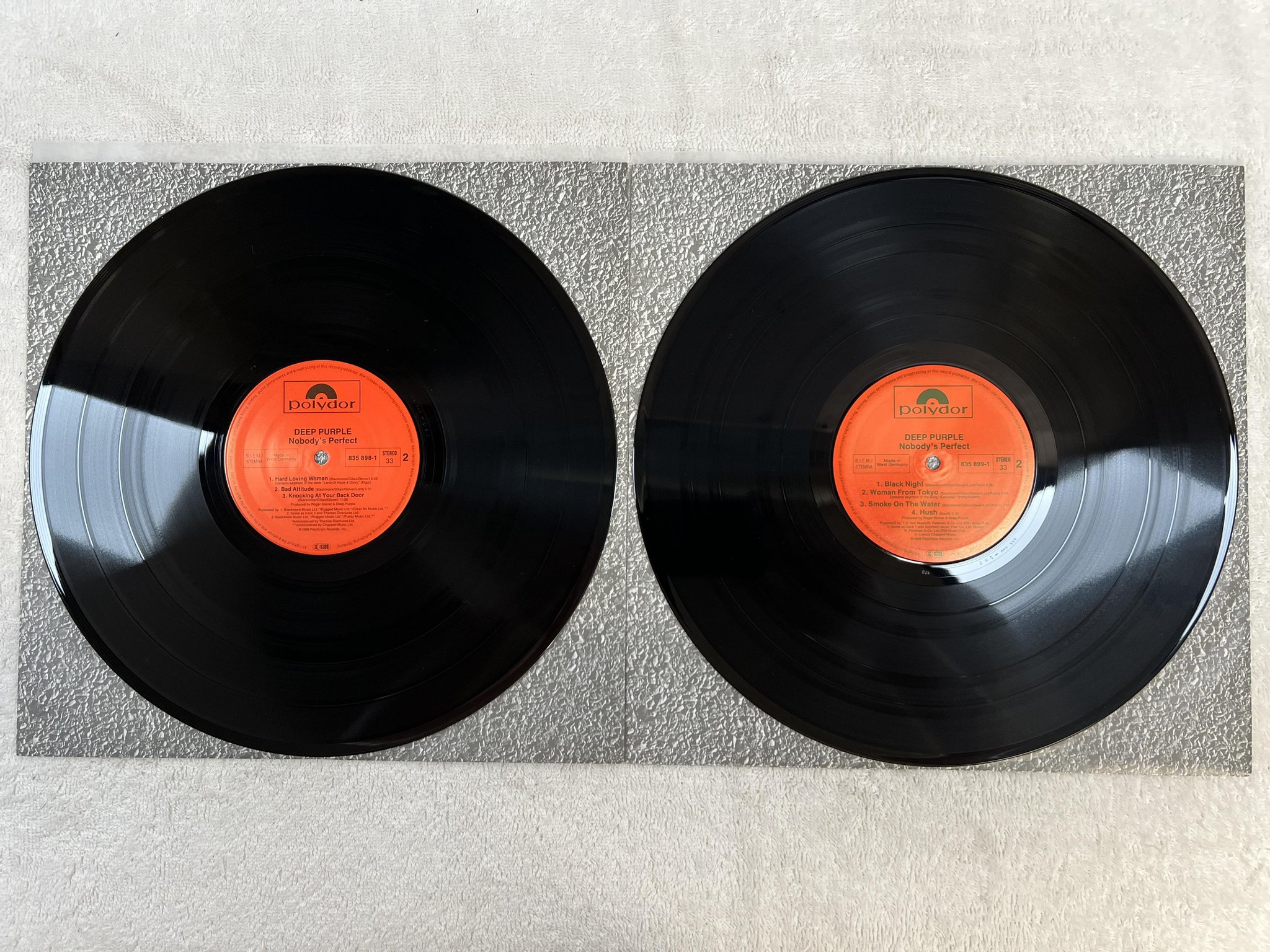 Omslagsbild för skivan DEEP PURPLE nobody's perfect LP -88 Ger POLYDOR 835899-1