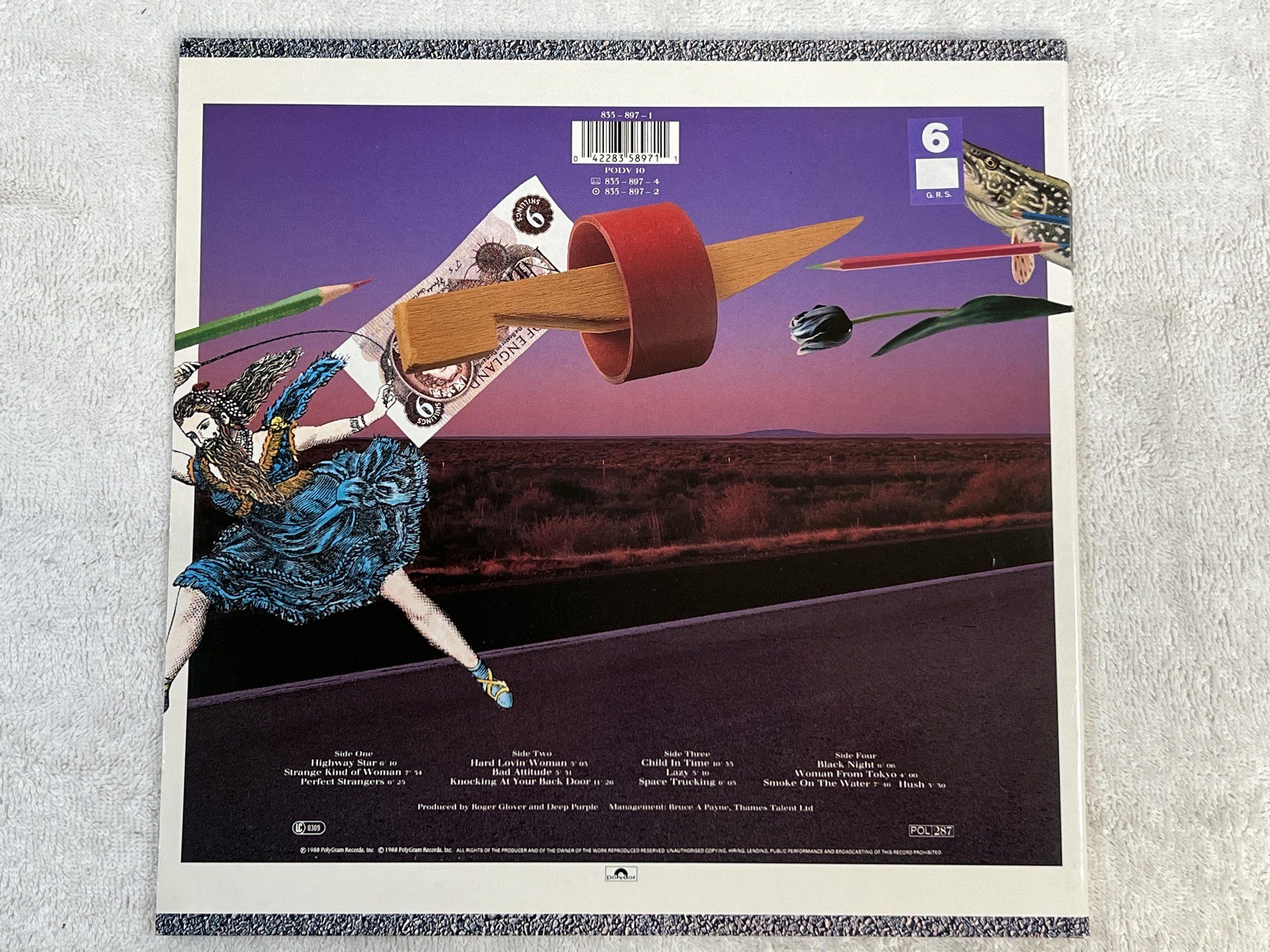 Omslagsbild för skivan DEEP PURPLE nobody's perfect LP -88 Ger POLYDOR 835899-1