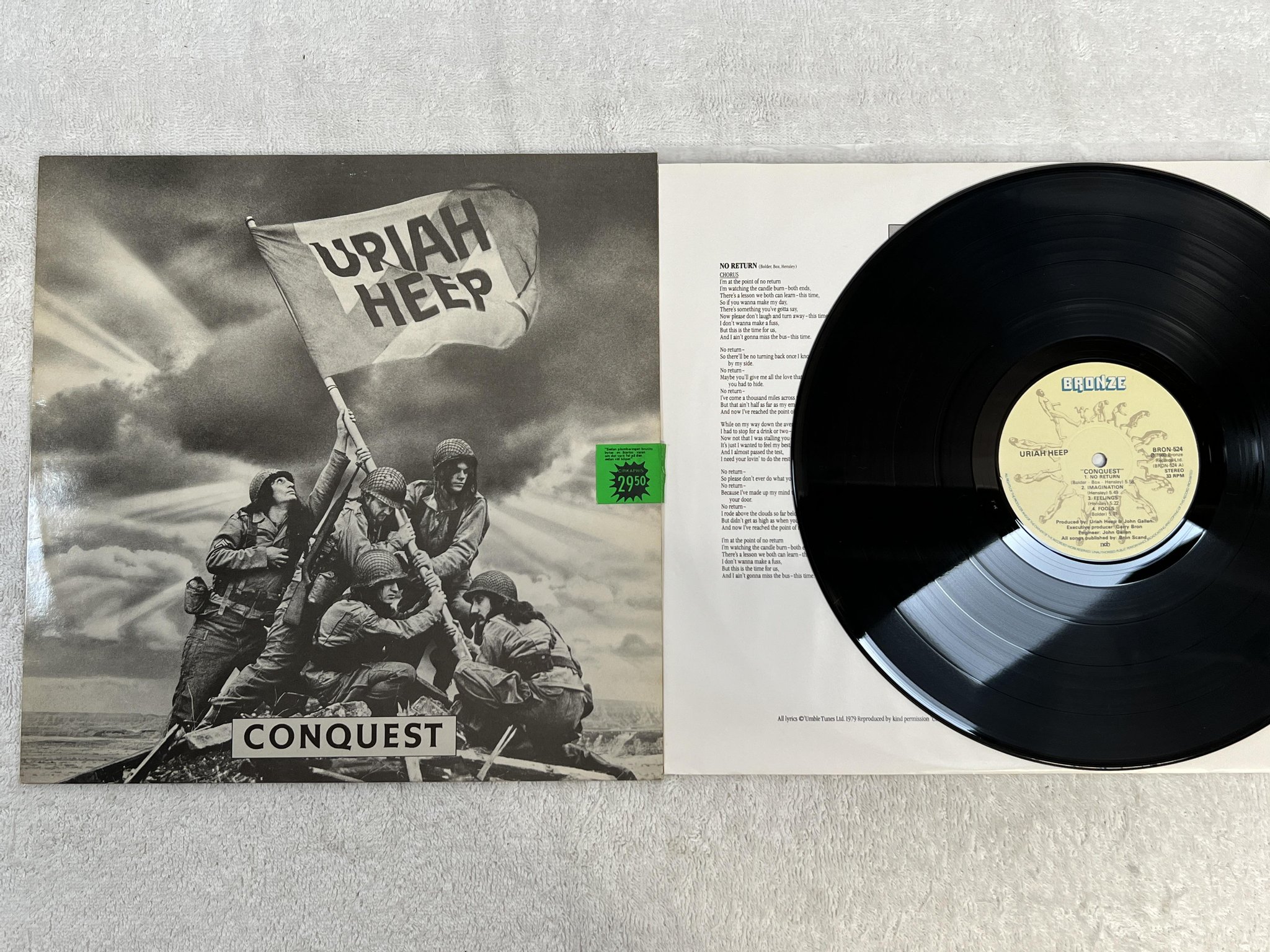 Omslagsbild för skivan URIAH HEEP conquest LP ncb BRONZE BRON 524