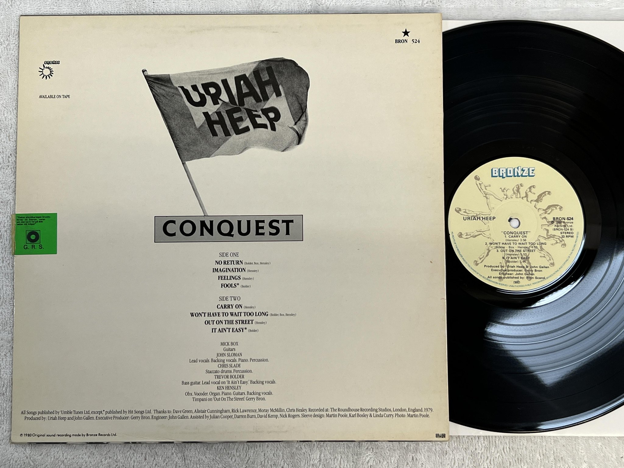 Omslagsbild för skivan URIAH HEEP conquest LP ncb BRONZE BRON 524