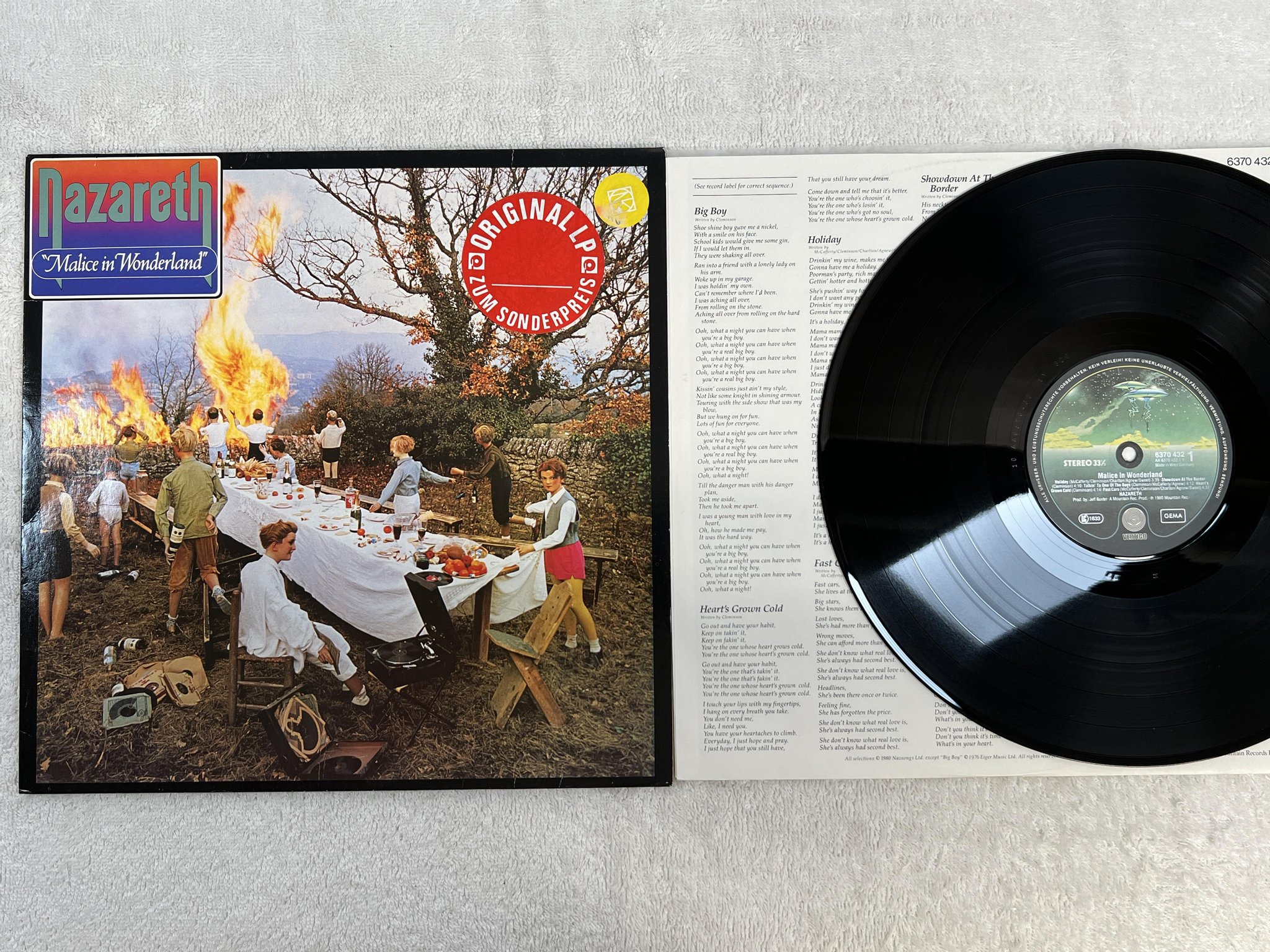 Omslagsbild för skivan NAZARETH malice in wonderland LP -80 Ger VERTIGO 6370 432