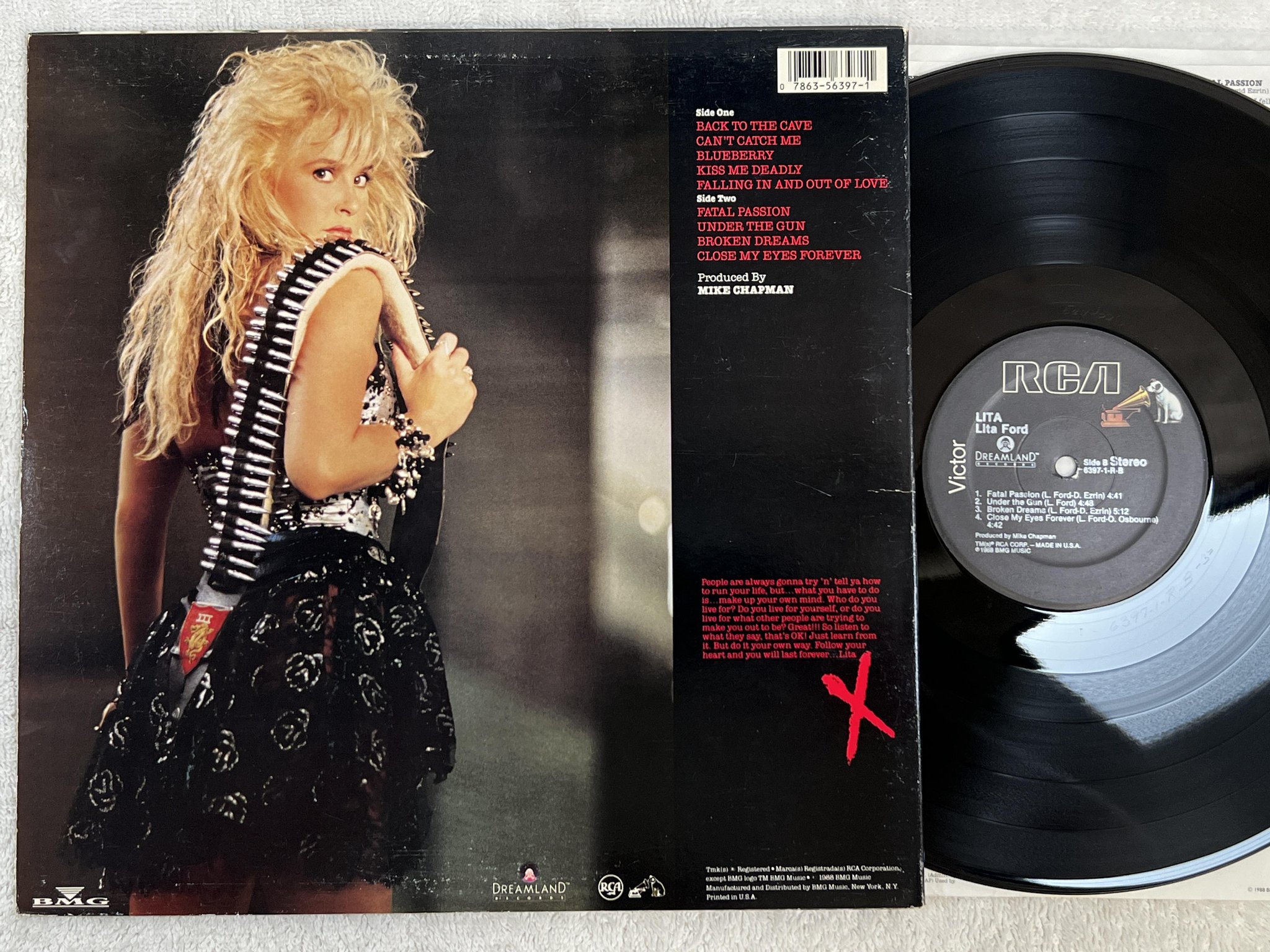 Omslagsbild för skivan LITA FORD Lita LP -88 US RCA 6397-1-R