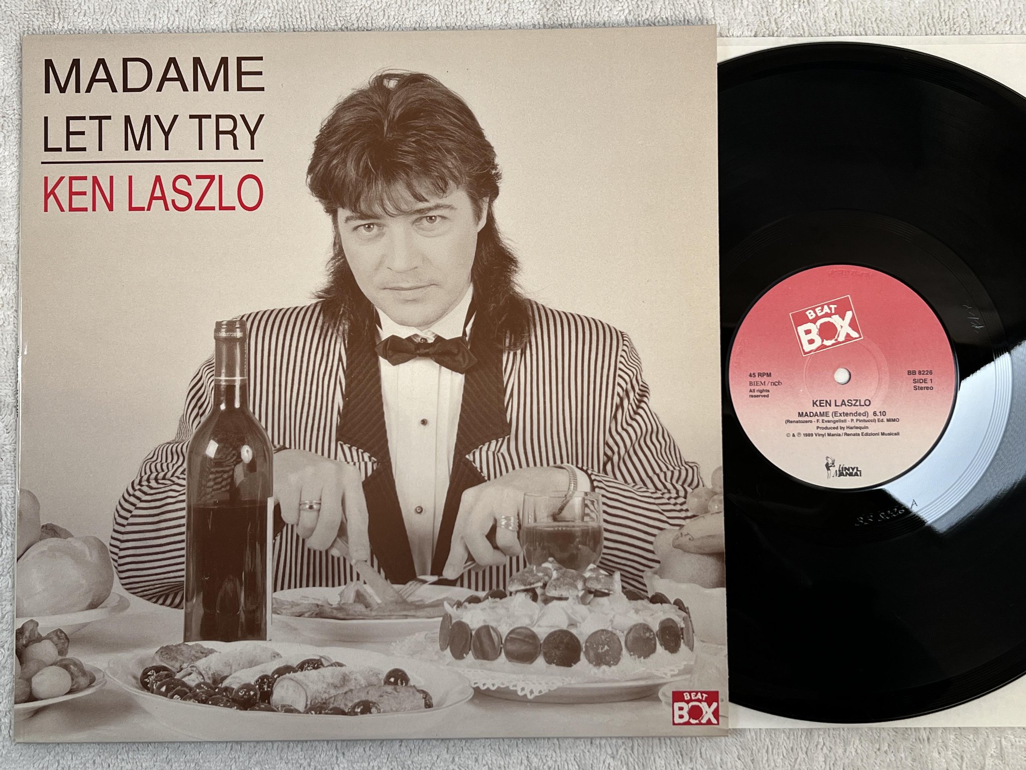 Omslagsbild för skivan KEN LAZLO madame 12"single -89 BEAT BOX BB 8226 *** ITALO DISCO ***
