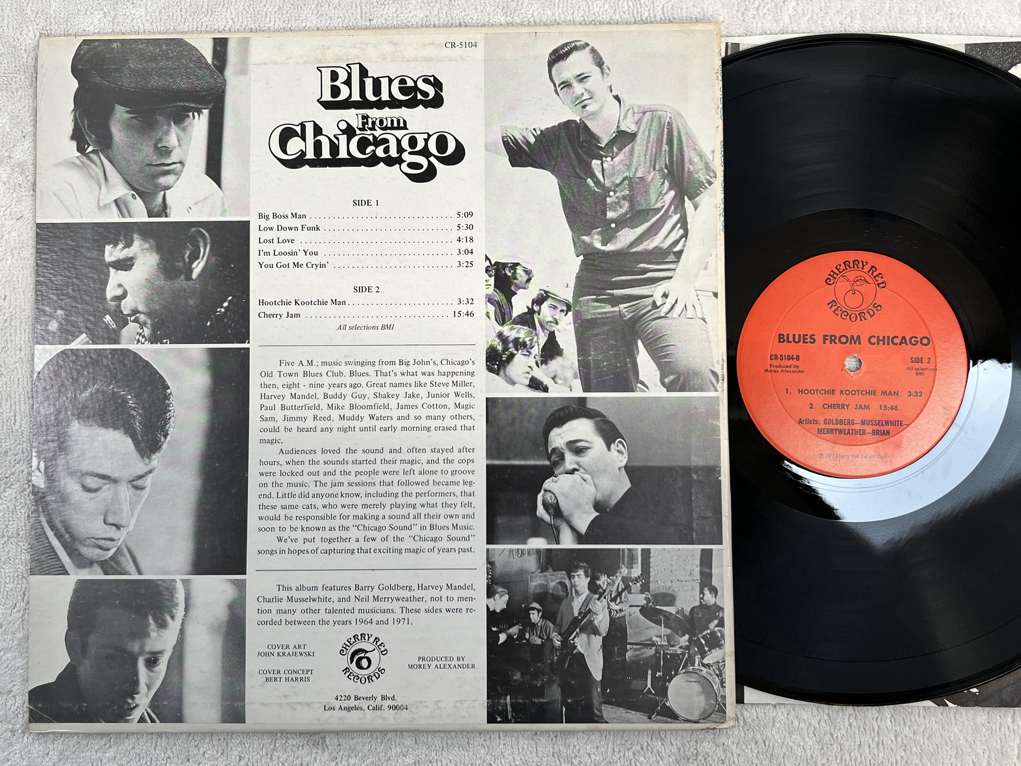 Omslagsbild för skivan V/A blues from Chicago LP US CHERRY RED CR 5104