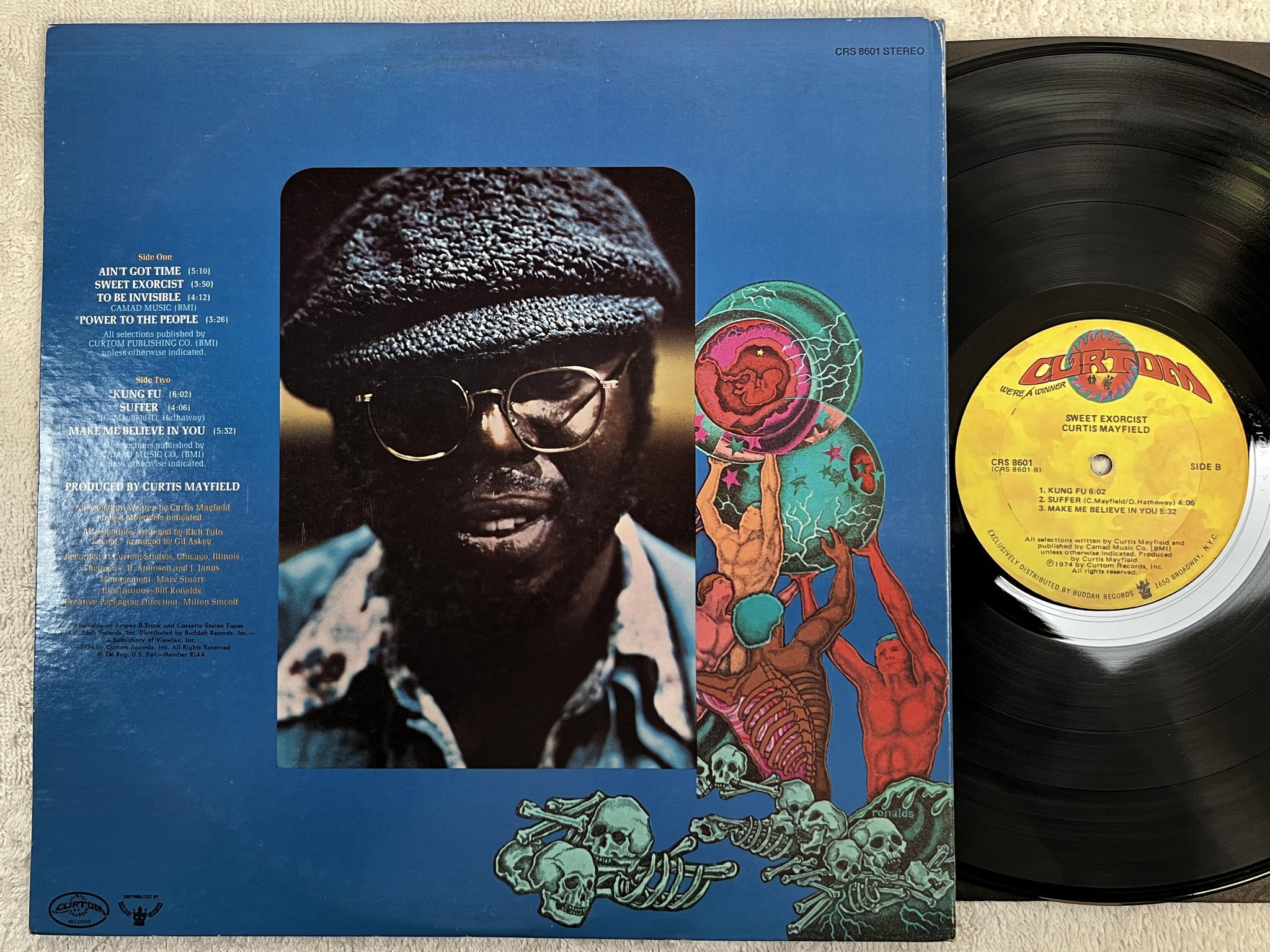Omslagsbild för skivan CURTIS MAYFIELD sweet exorsist LP -74 US CURTOM CRS 8601