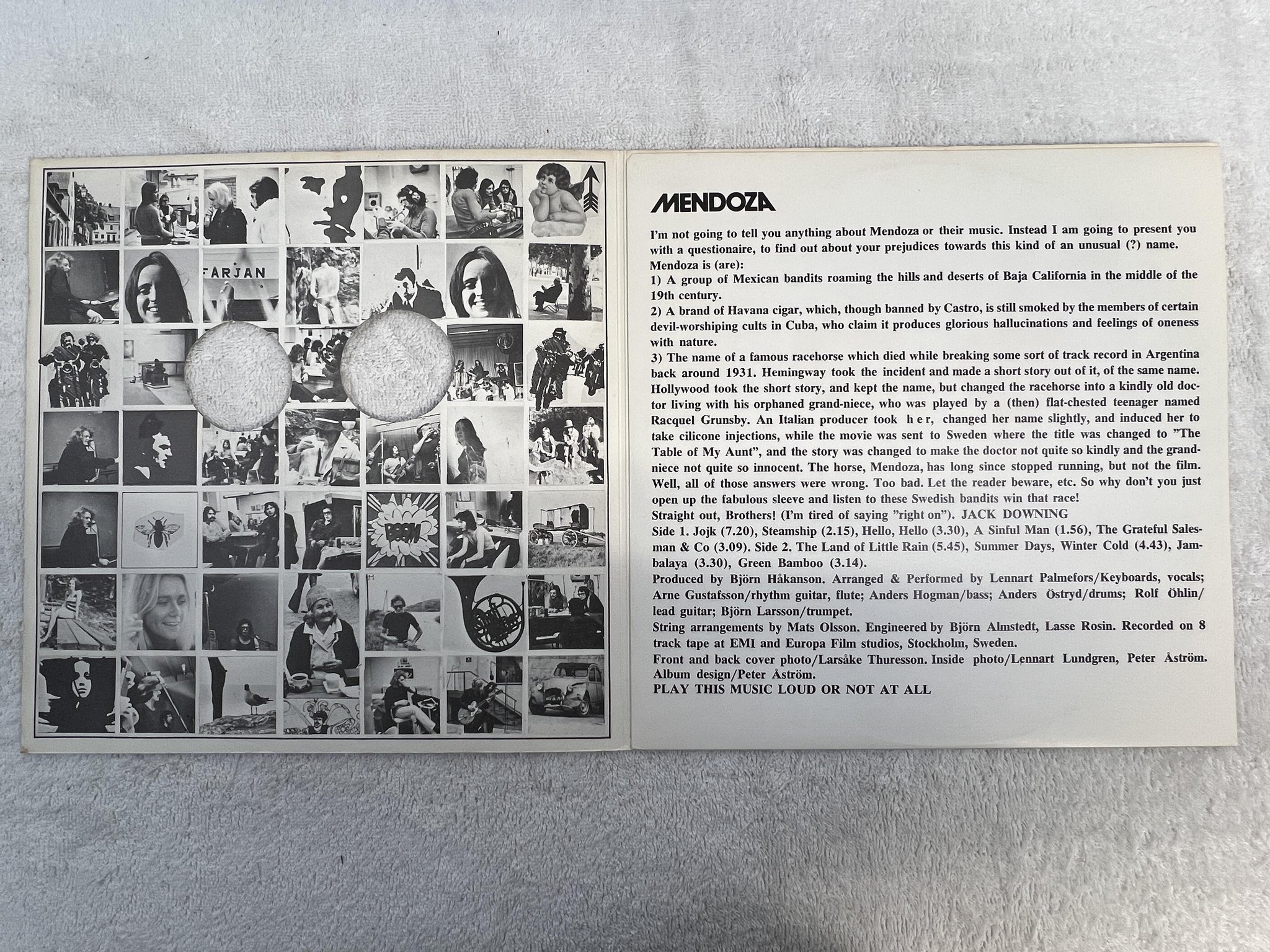 Omslagsbild för skivan MENDOZA s/t LP -72 Swe CBS S 64874 *** RARE PROG JAZZ ***